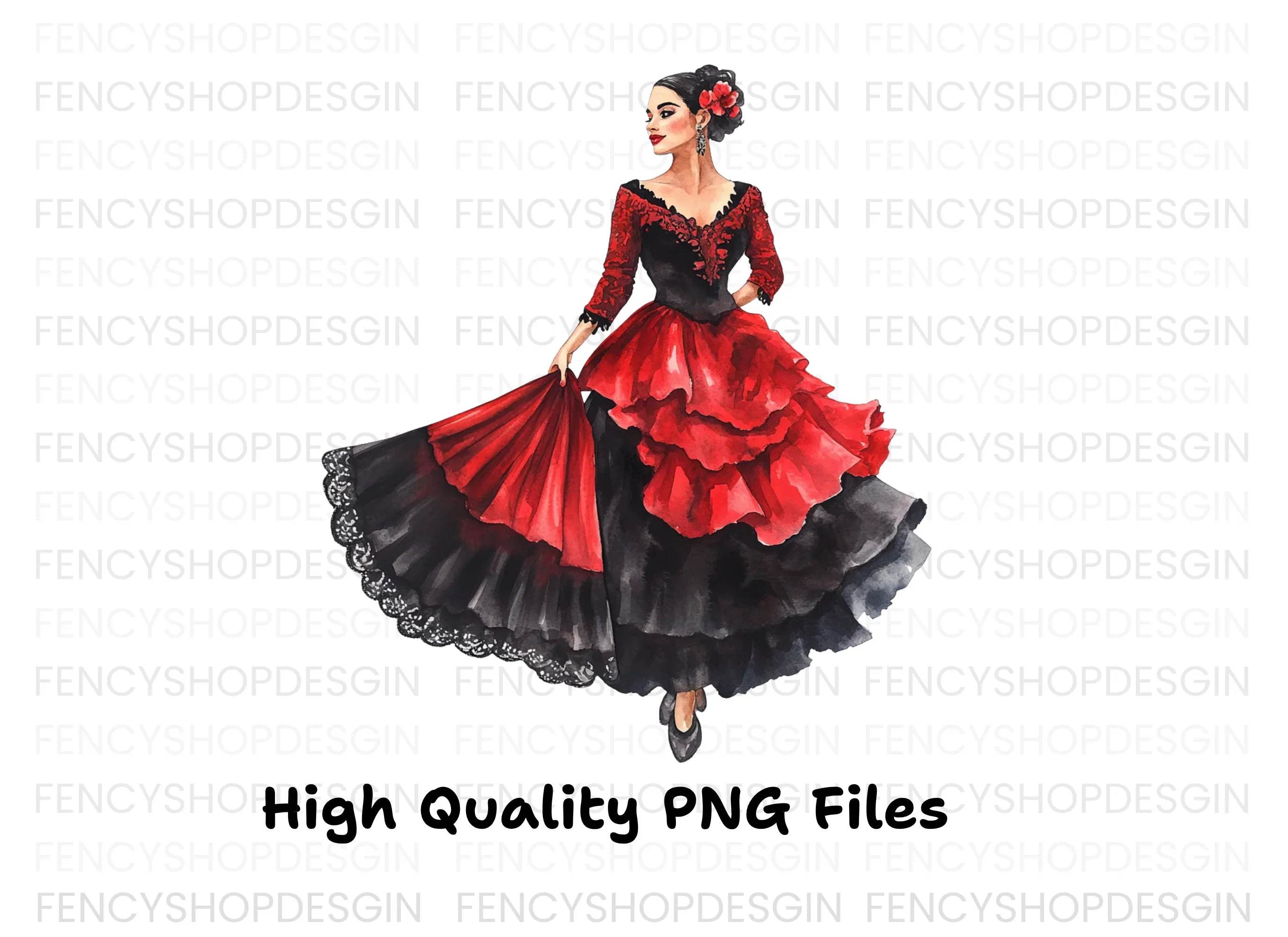 Elegant Flamenco Dancers Clipart Bundle - Image 2