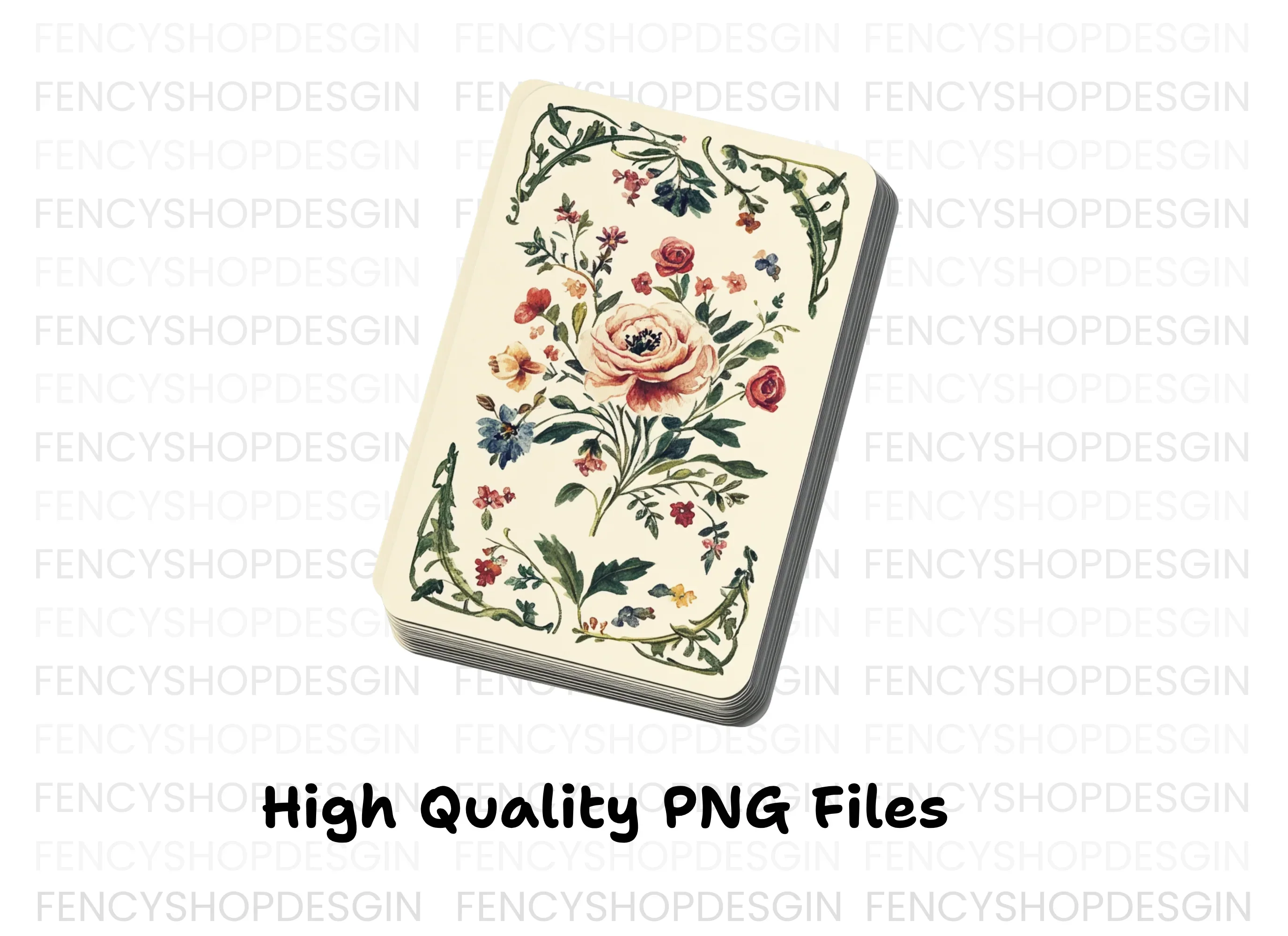 Elegant Floral Playing Cards Clipart Bundle - Image 3