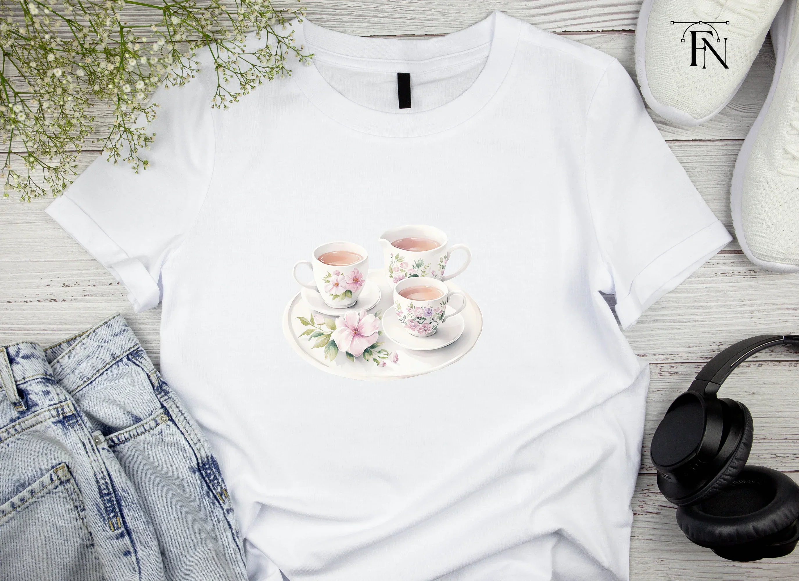 Elegant Floral Tea Clipart Bundle - Image 4