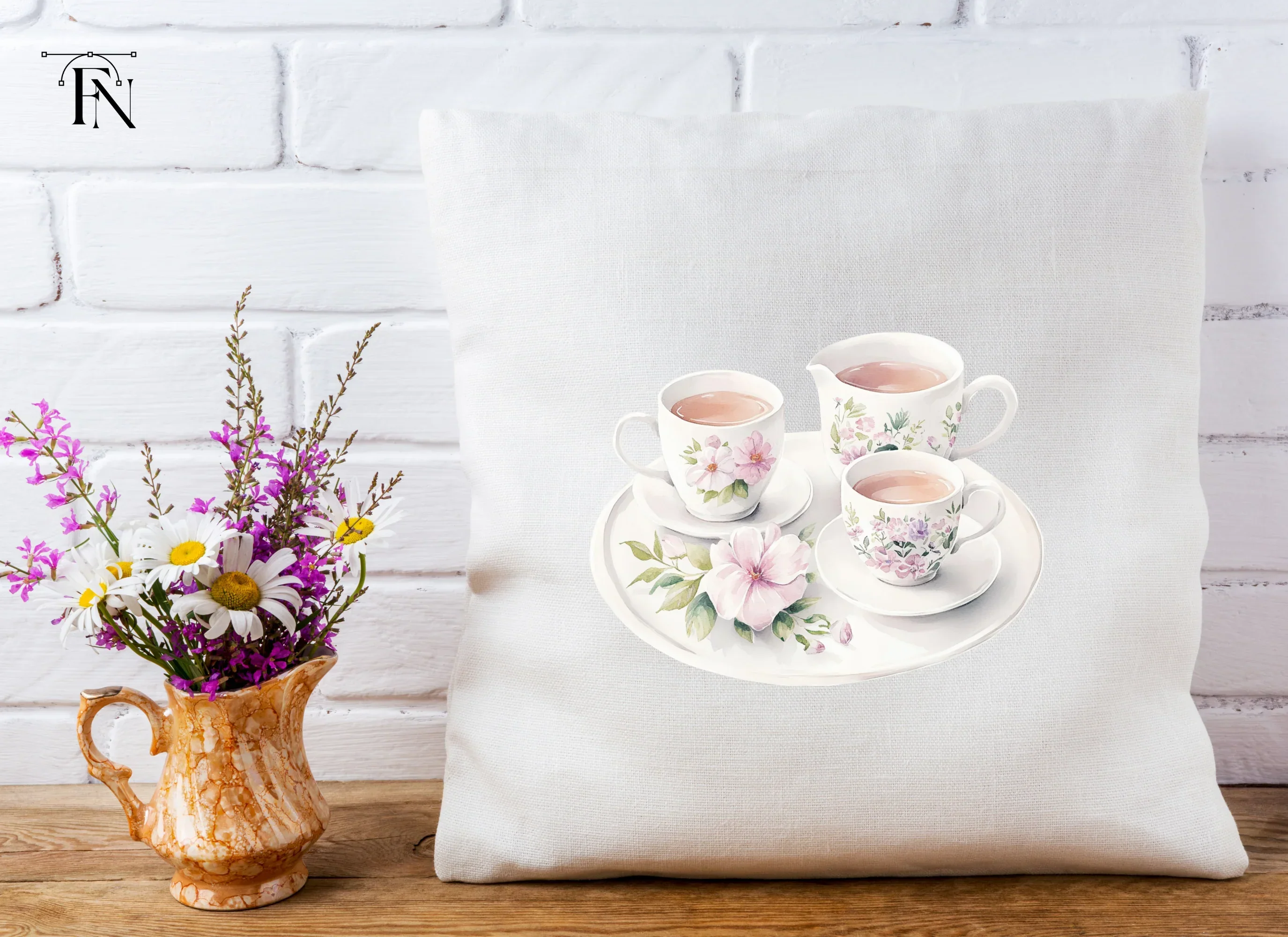 Elegant Floral Tea Clipart Bundle - Image 5