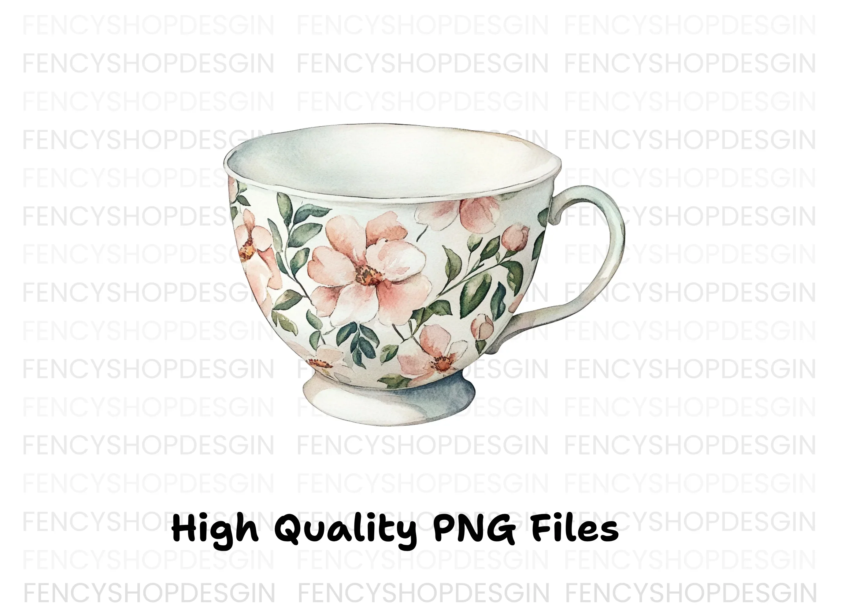 Elegant Floral Teacup Clipart Bundle - Image 3