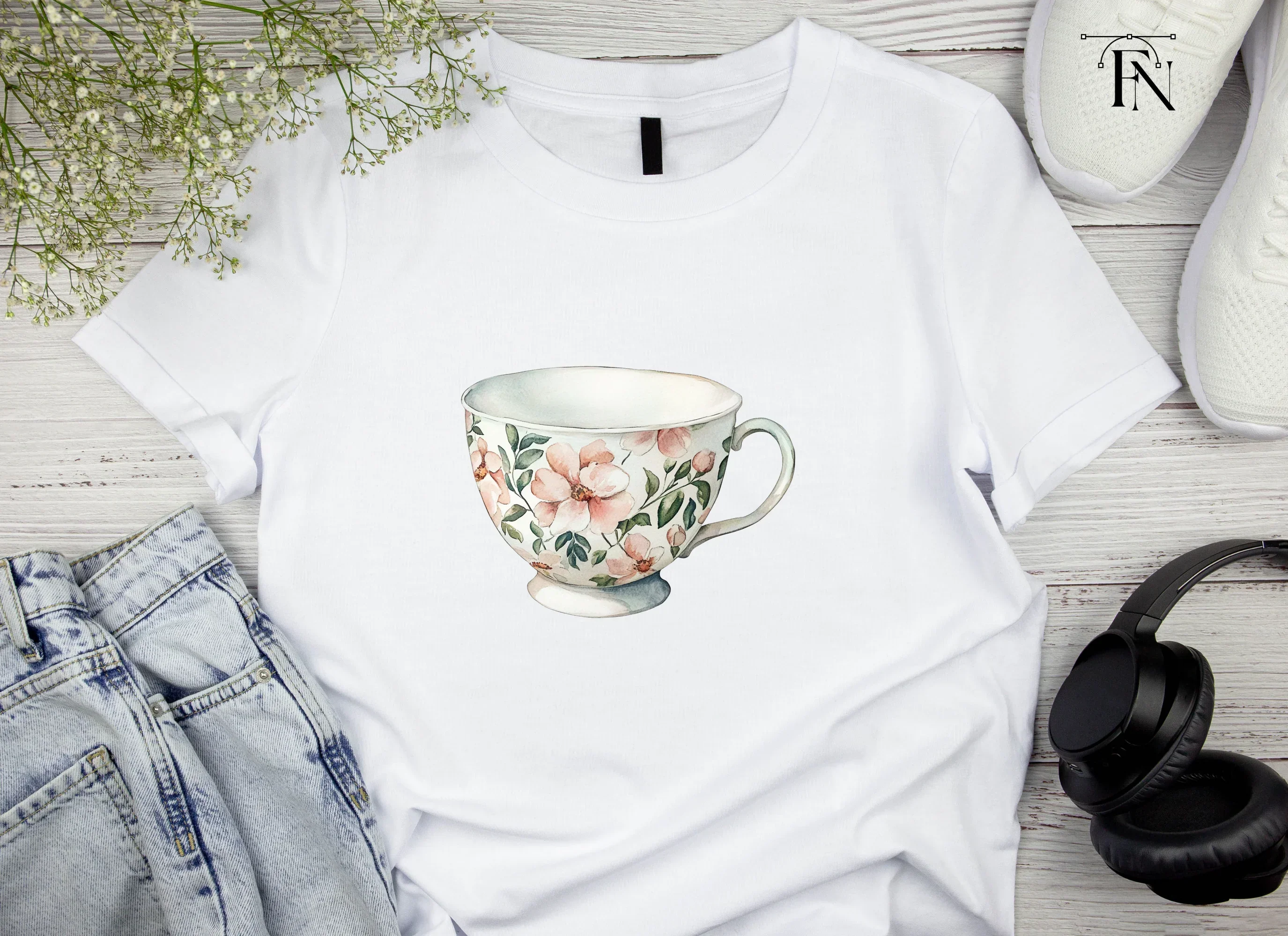 Elegant Floral Teacup Clipart Bundle - Image 4