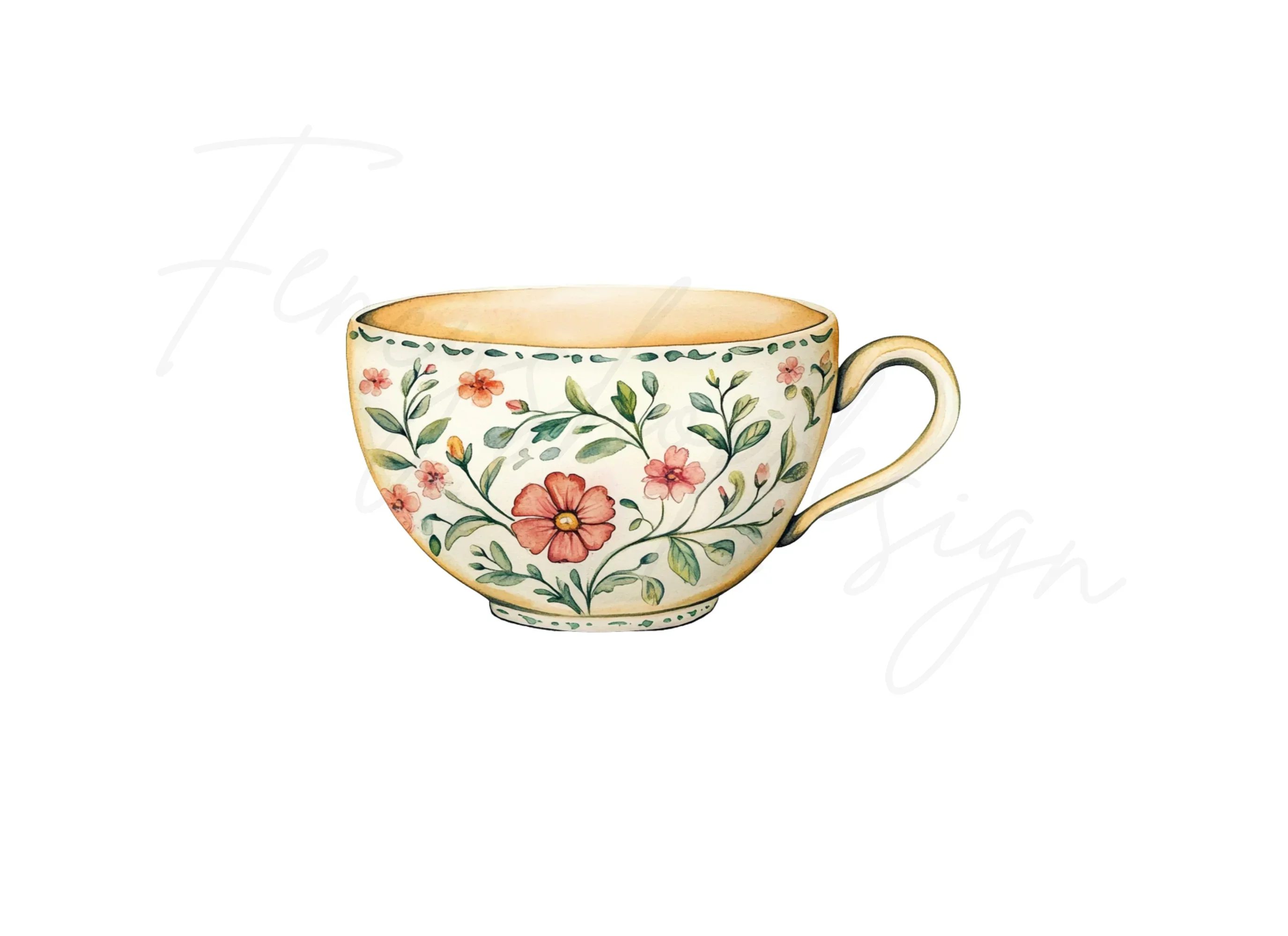 Elegant Floral Teacup Clipart Bundle - Image 2