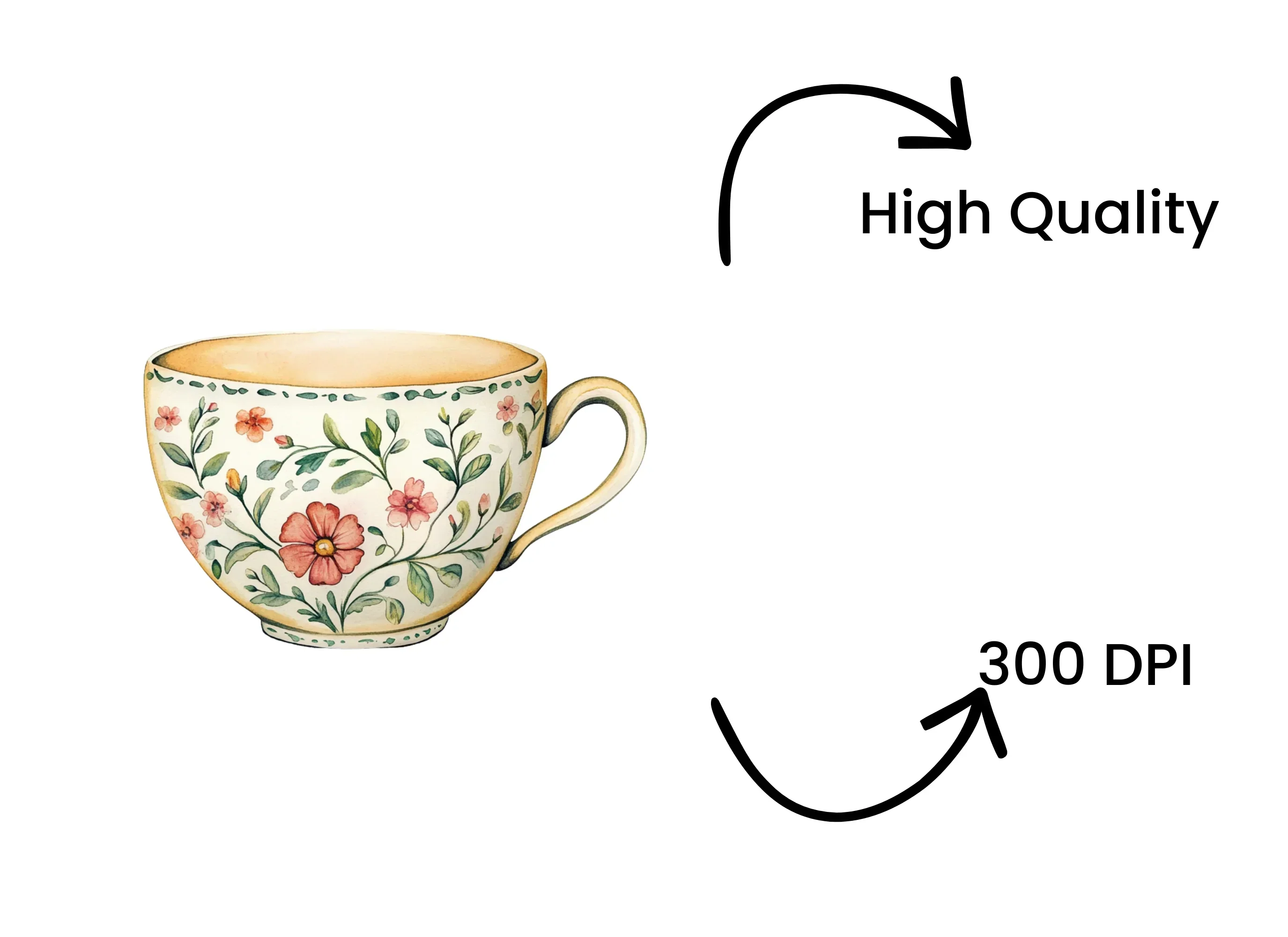 Elegant Floral Teacup Clipart Bundle - Image 4