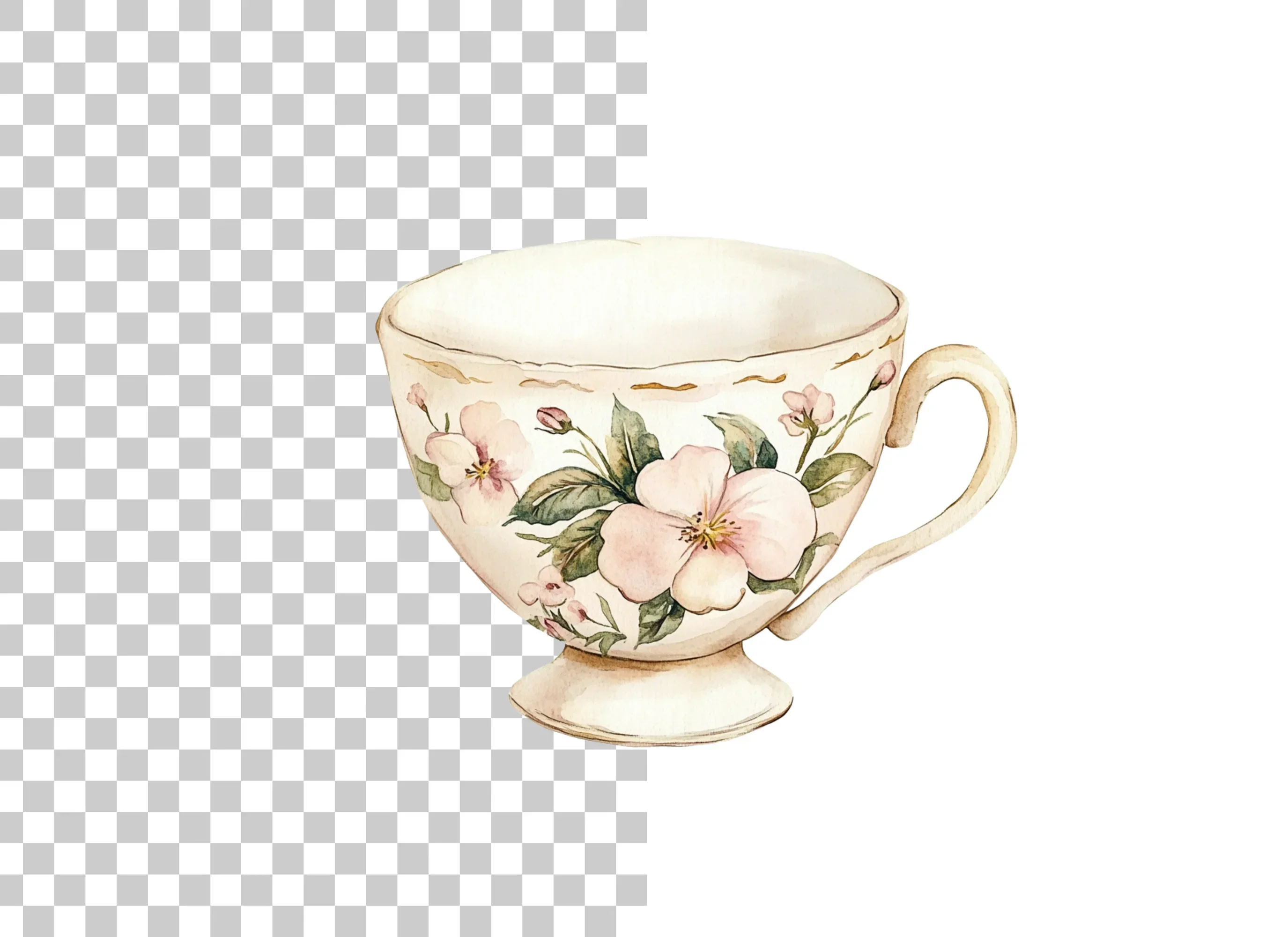 Elegant Floral Teacup Clipart Bundle - Image 2