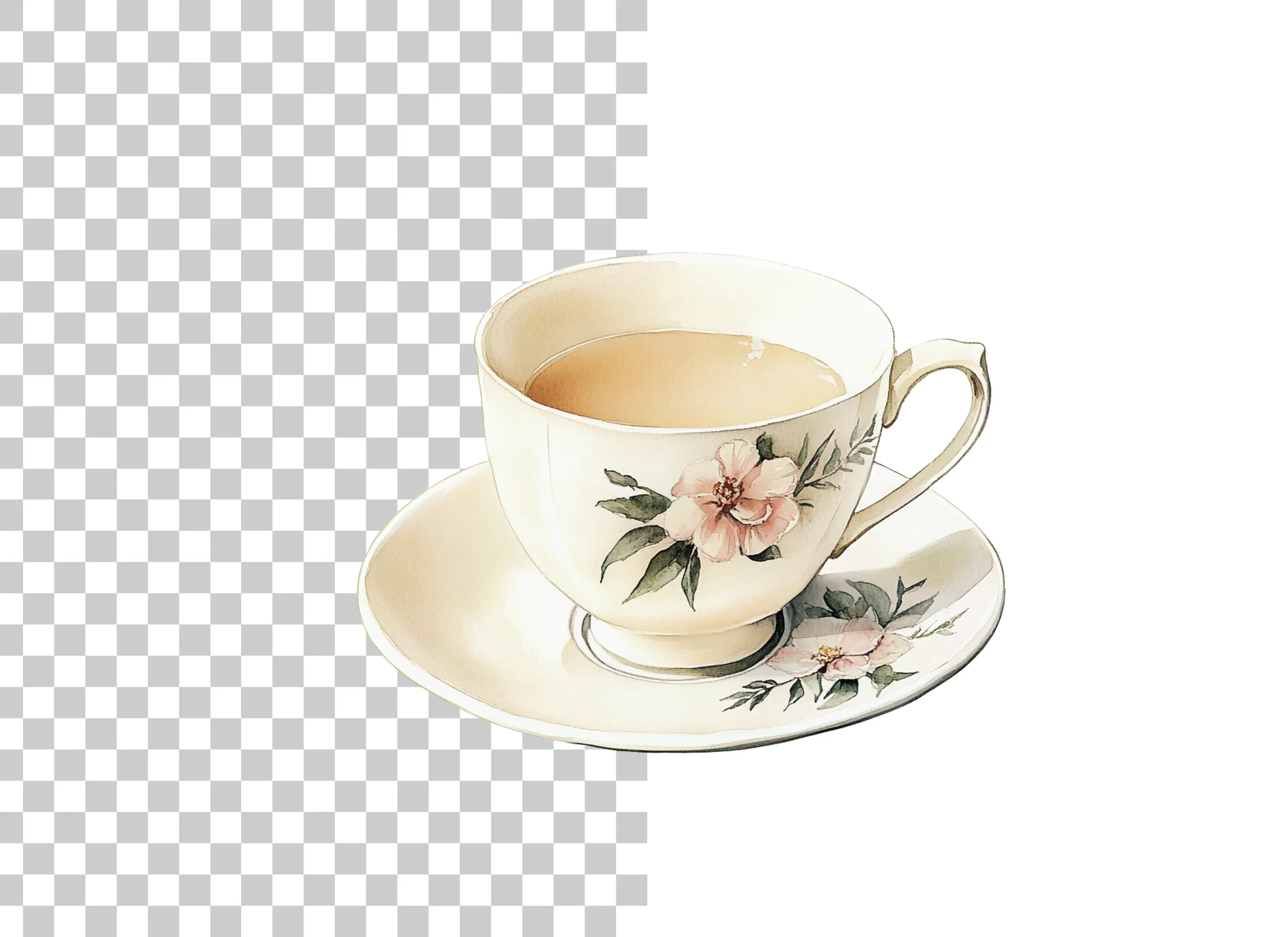 Elegant Floral Teacup Clipart Bundle - Image 2