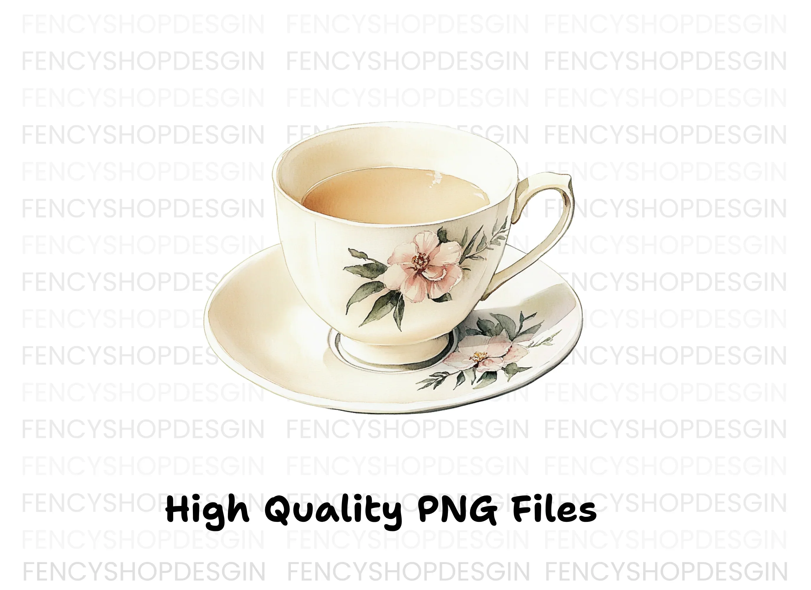 Elegant Floral Teacup Clipart Bundle - Image 3
