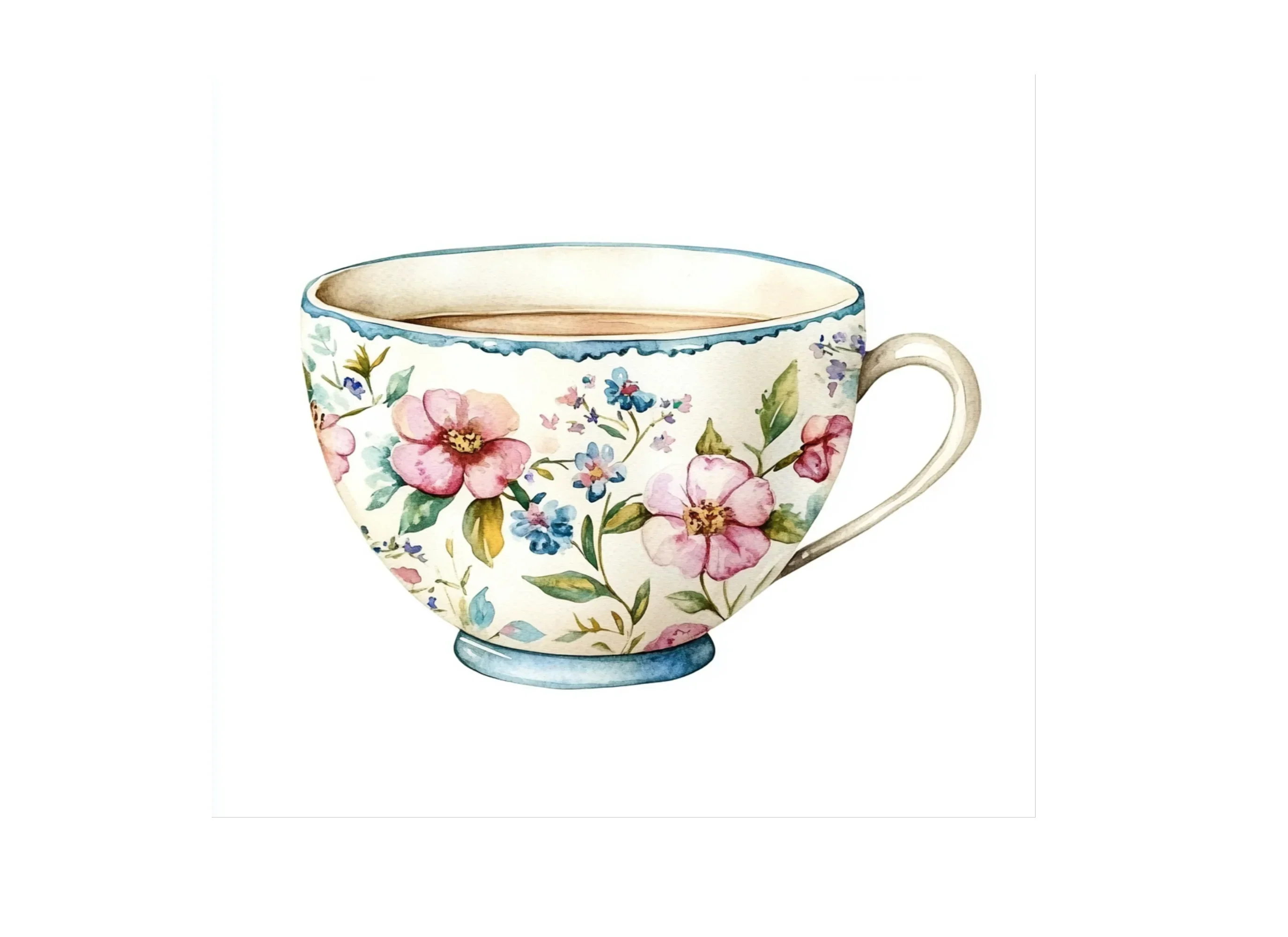 Elegant Floral Teacups Clipart Bundle - Image 3
