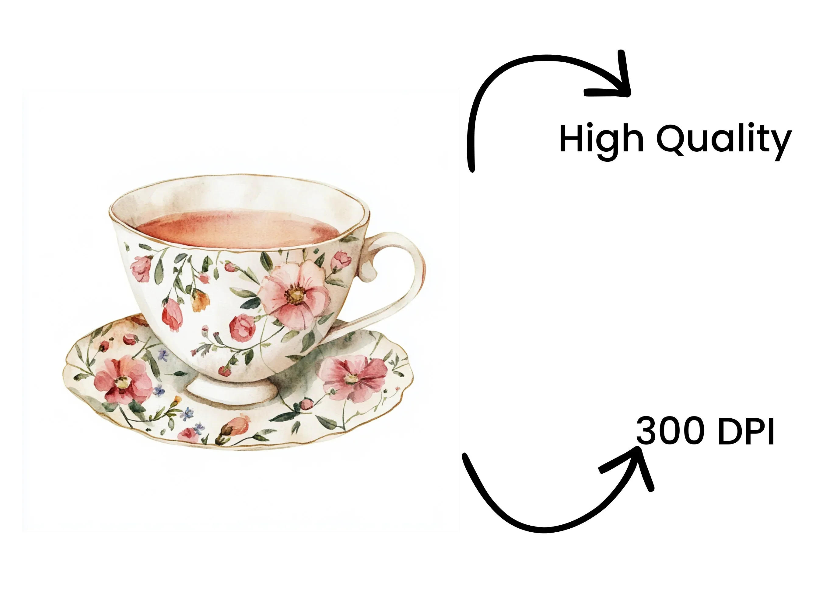 Elegant Floral Teacups Clipart Bundle - Image 4