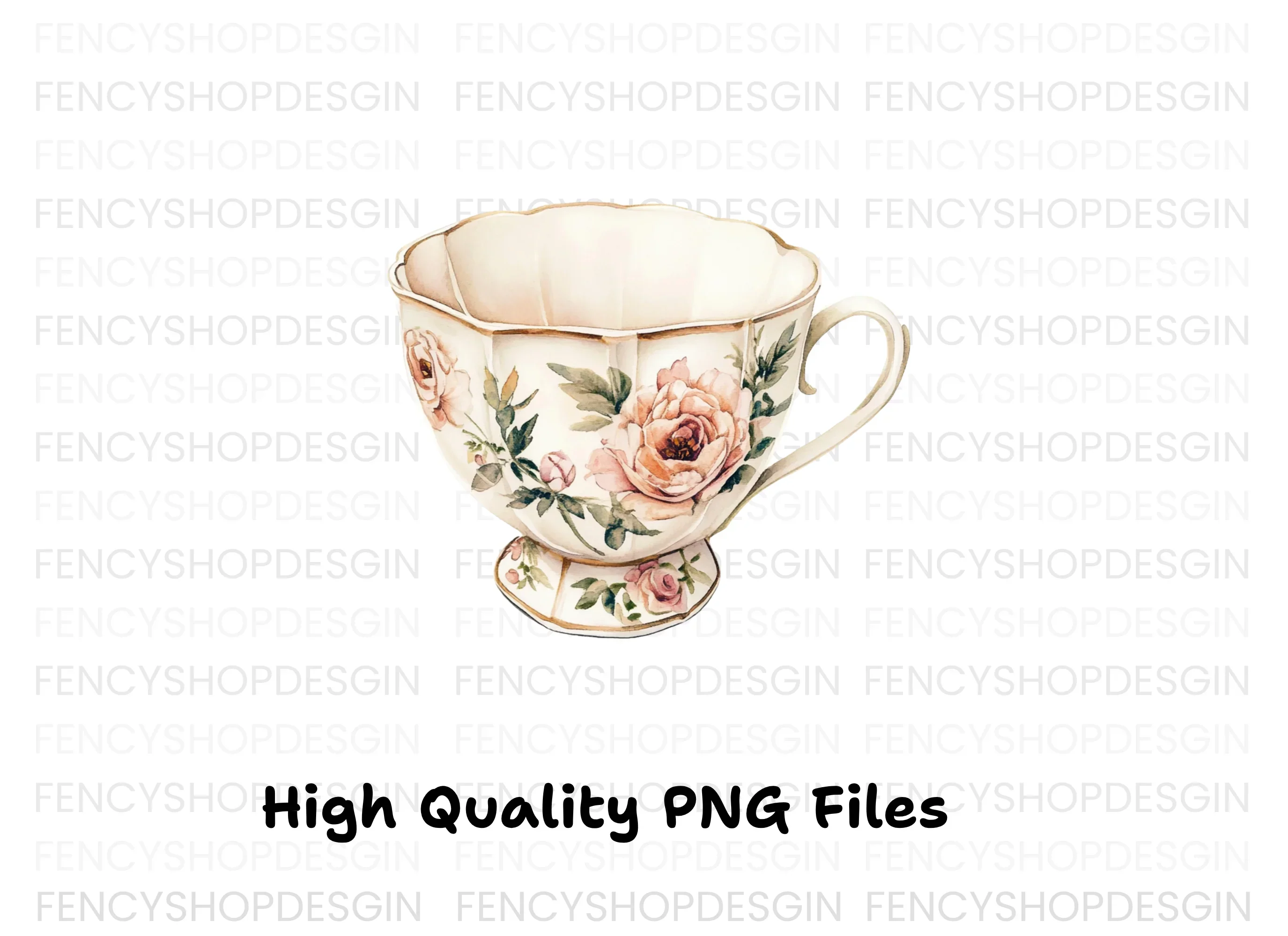 Elegant Floral Teacups Clipart Bundle - Image 3
