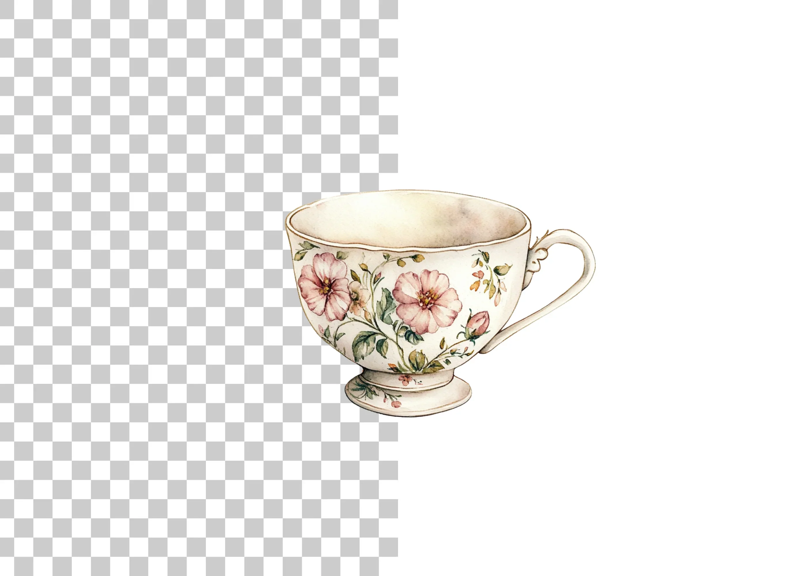 Elegant Floral Teacups Clipart Bundle - Image 6