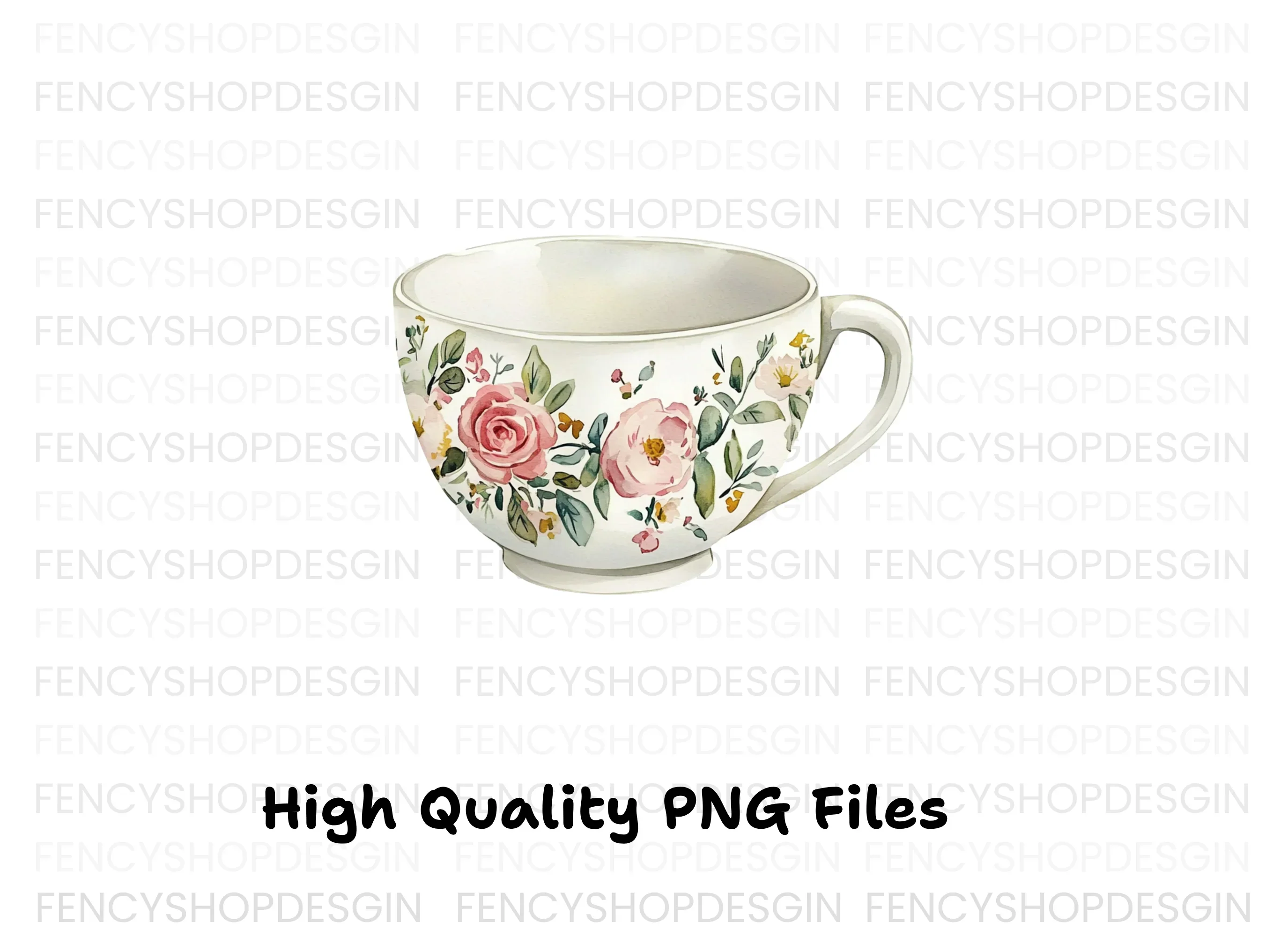 Elegant Floral Teacups Clipart Bundle - Image 3
