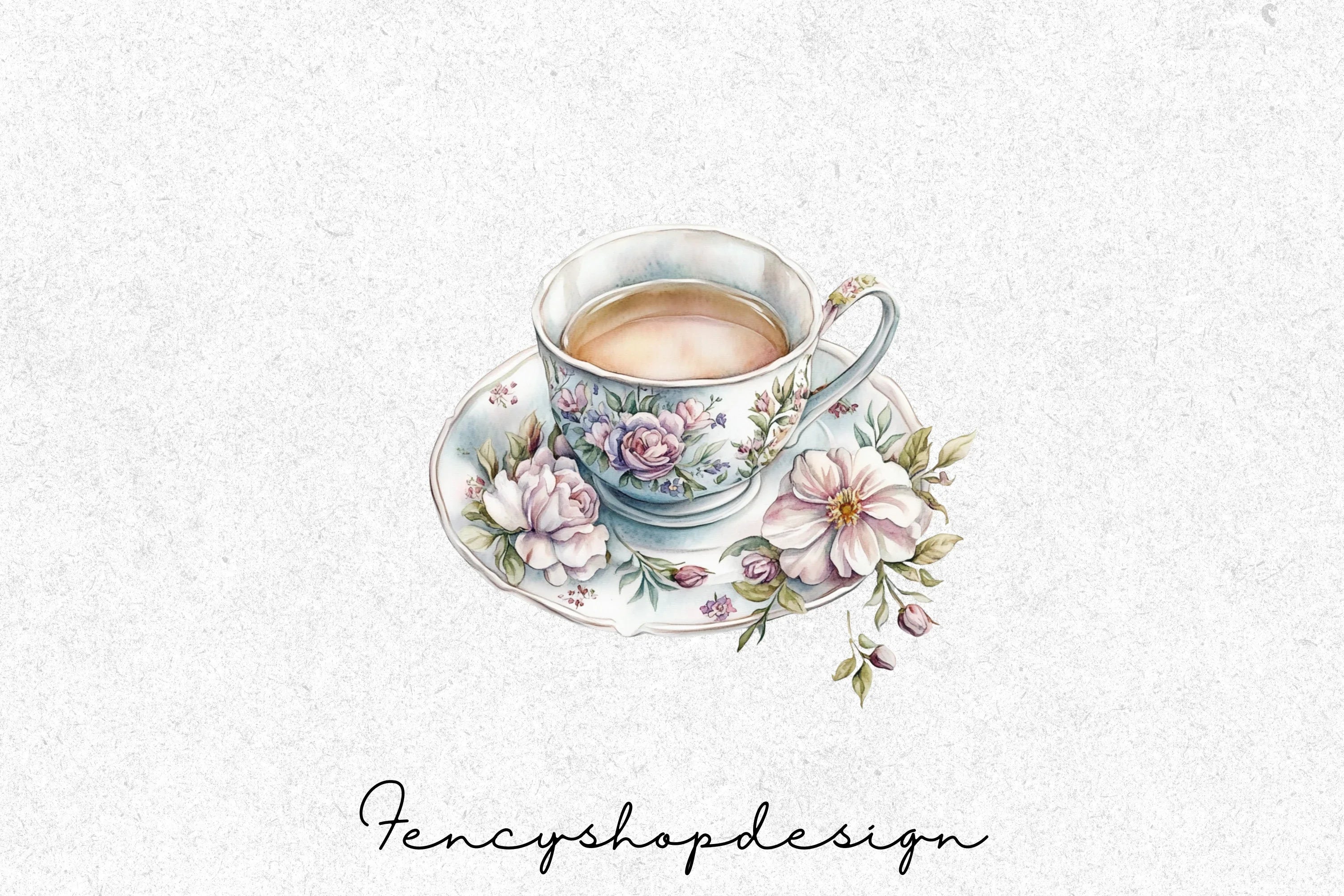 Elegant Floral Teacups & Teapots Clipart Bundle - Image 3