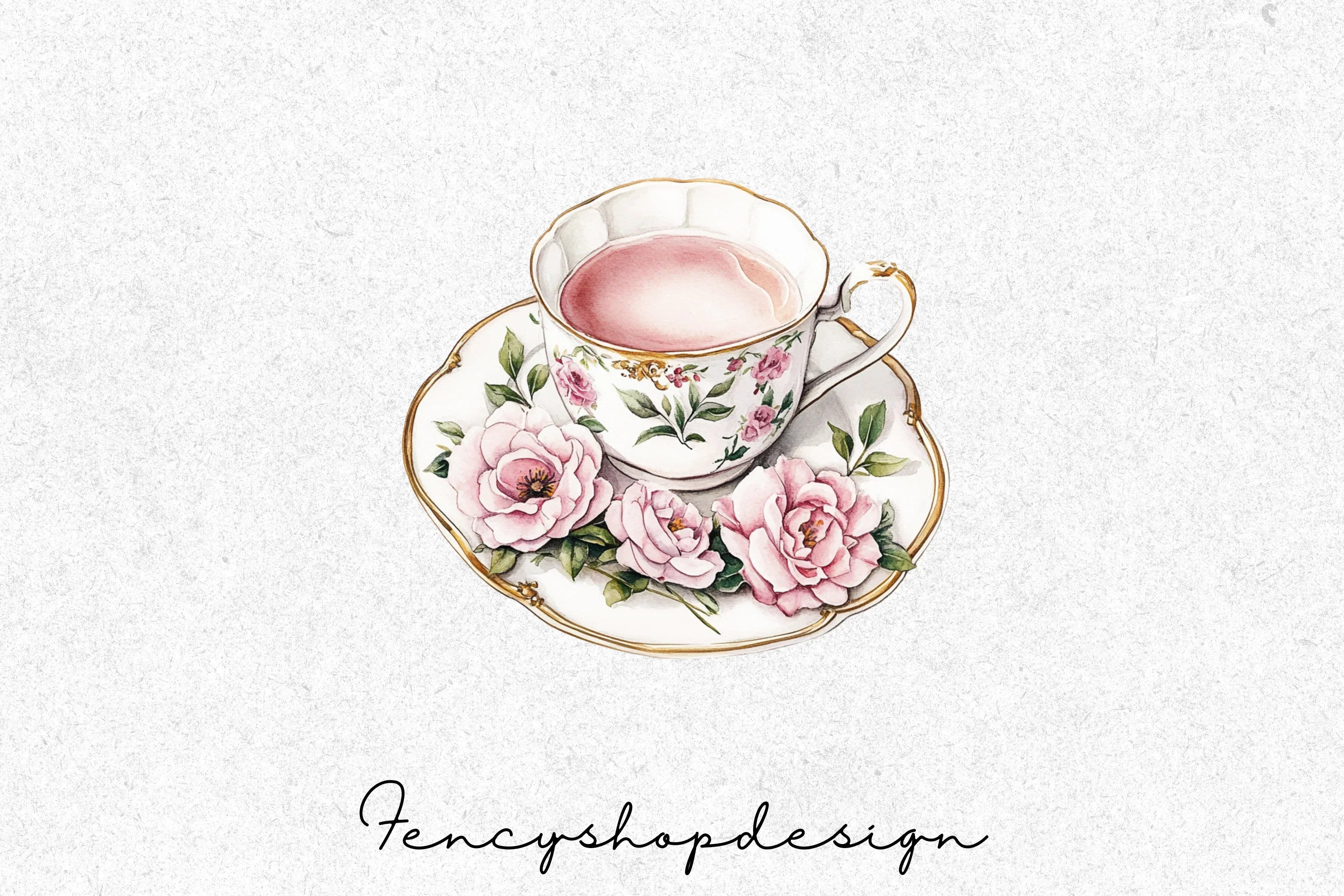 Elegant Floral Teacups & Teapots Clipart Bundle - Image 4