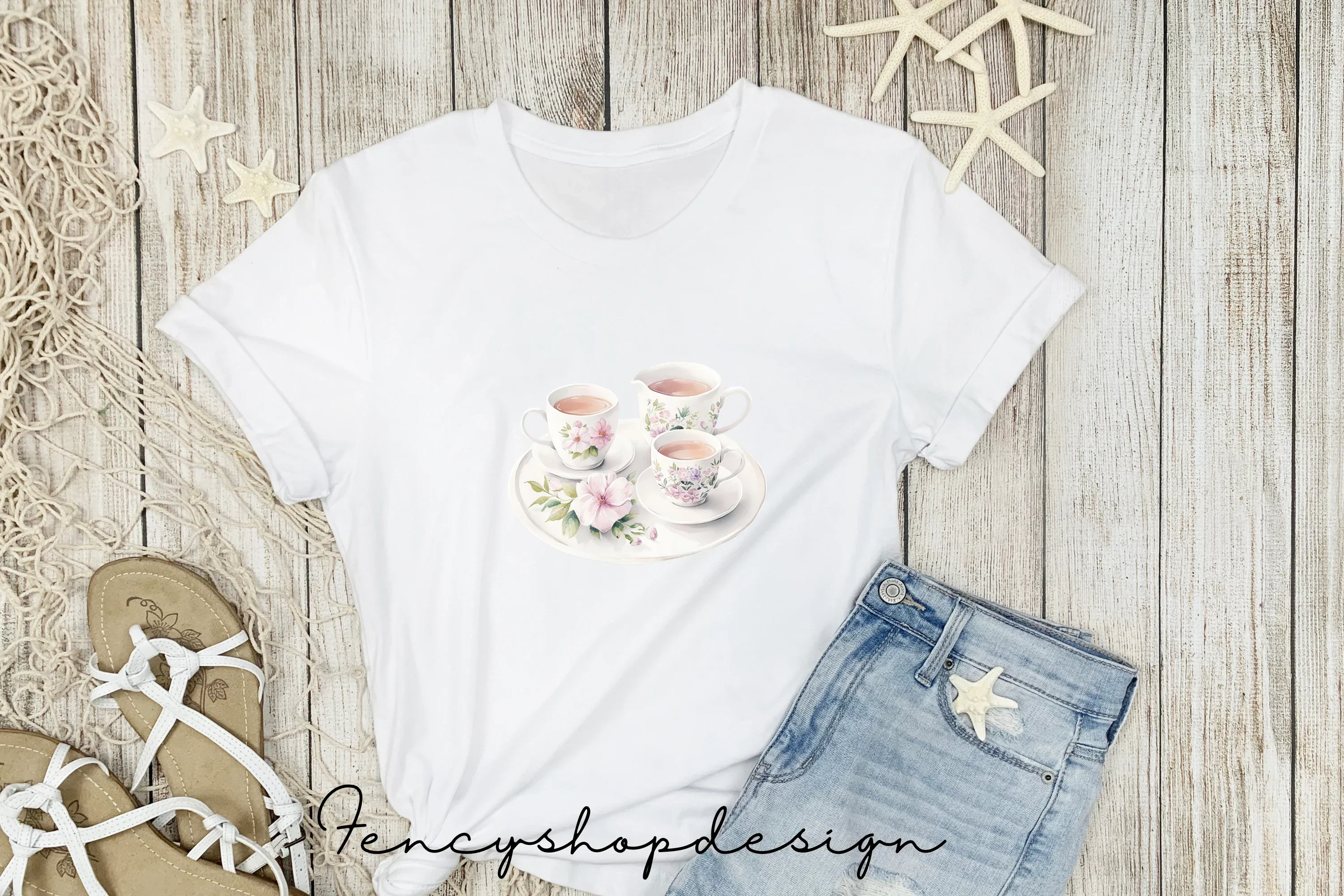 Elegant Floral Teacups & Teapots Clipart Bundle - Image 5