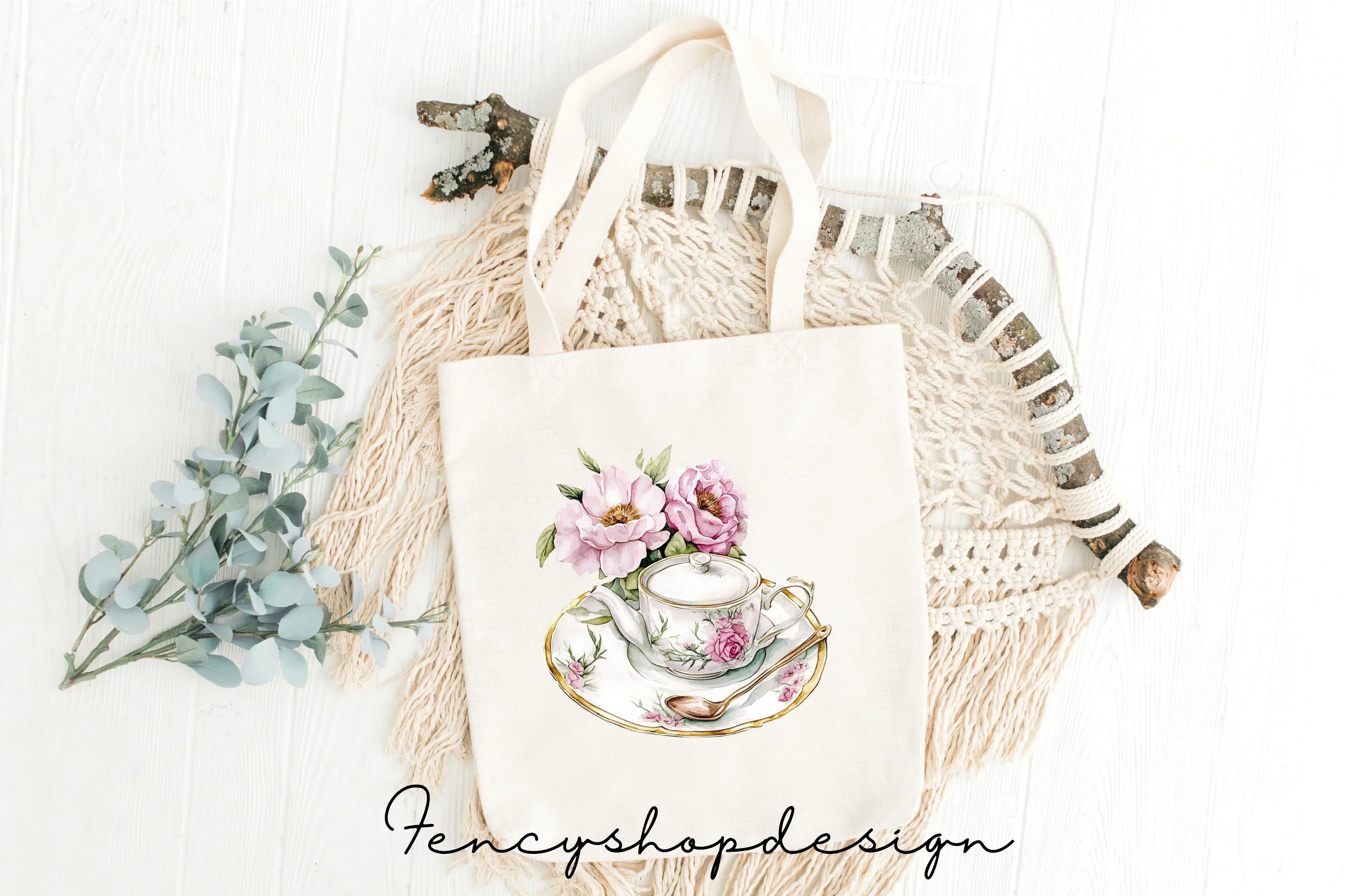 Elegant Floral Teacups & Teapots Clipart Bundle - Image 8