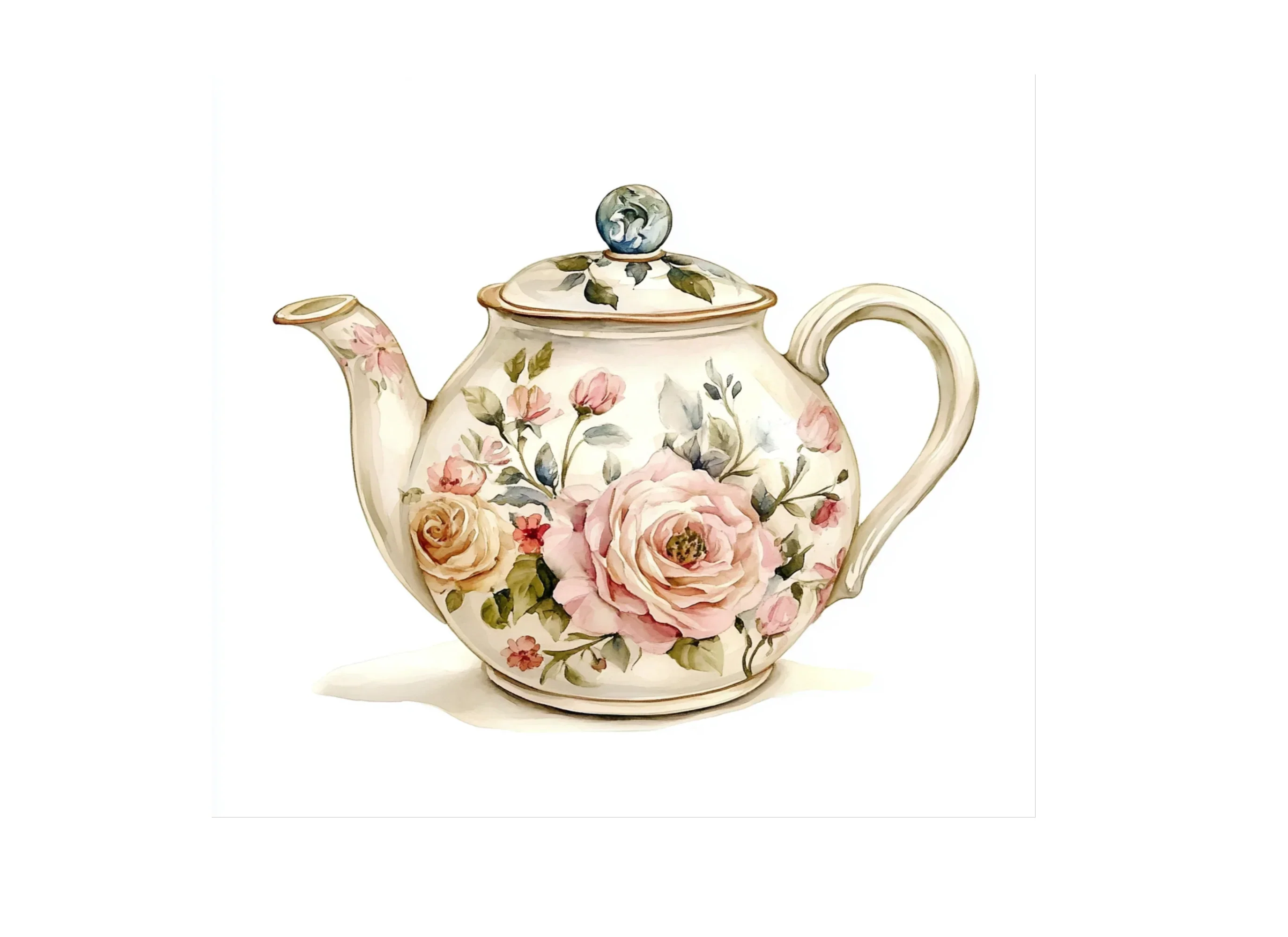 Elegant Floral Teapot Clipart Bundle - Image 2