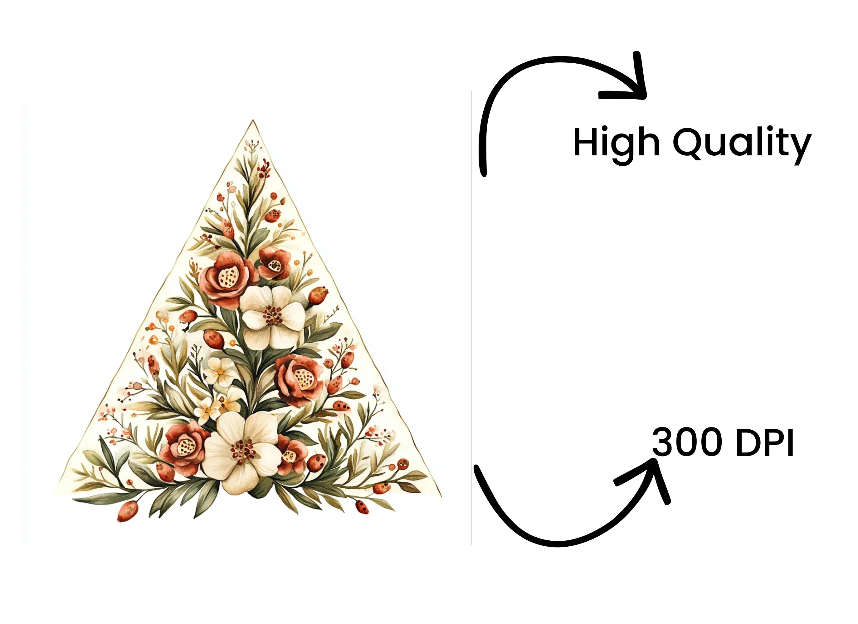 Elegant Floral Triangle Clipart Bundle - Image 4