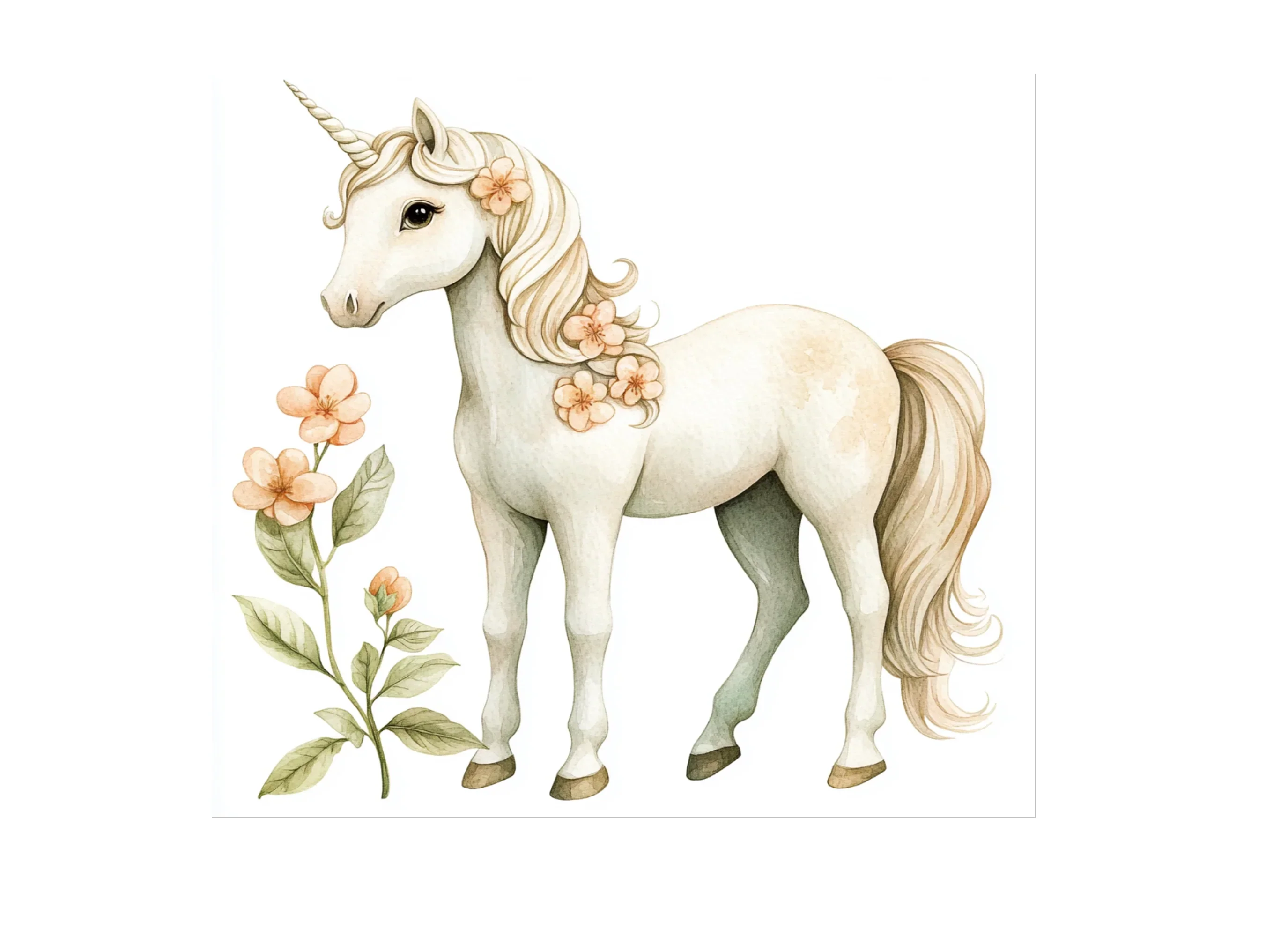Elegant Floral Unicorn Clipart Bundle - Image 3