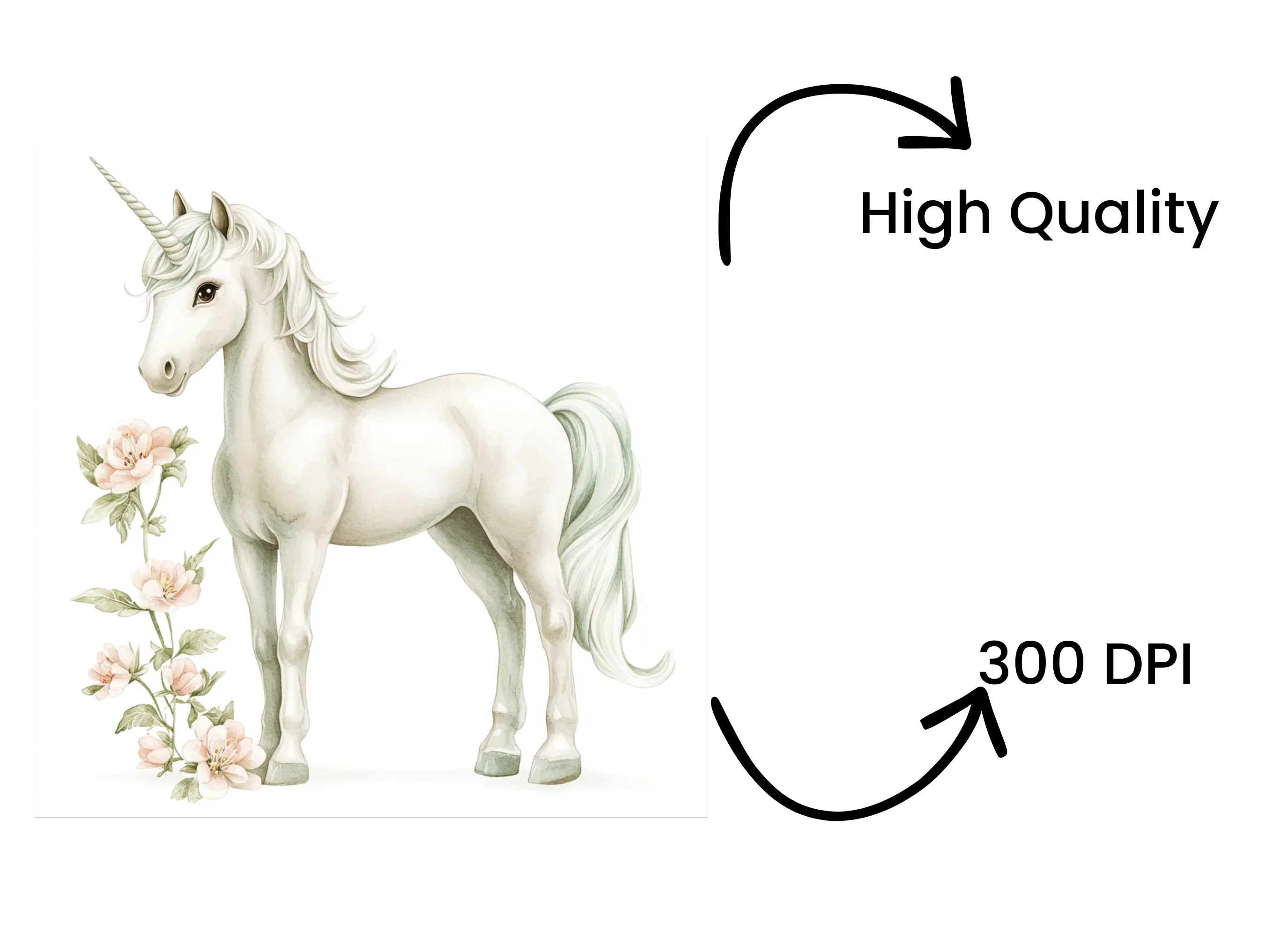 Elegant Floral Unicorn Clipart Bundle - Image 4