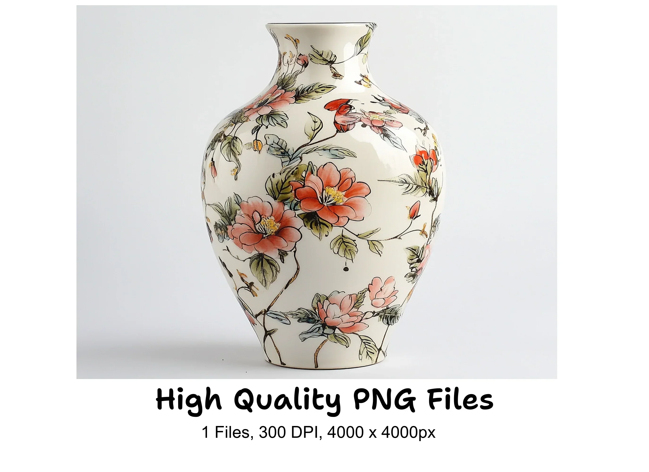 Elegant Floral Vase Illustration Clipart Bundle
