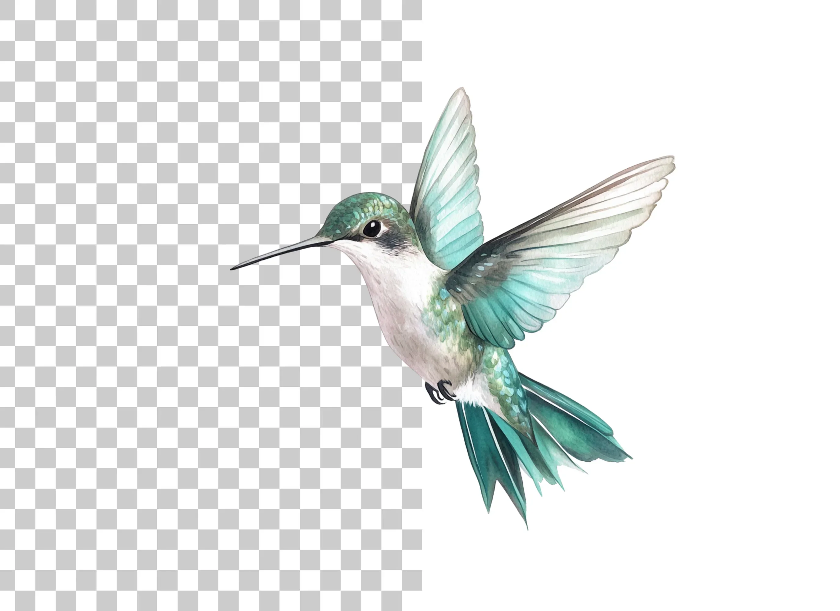 Elegant Flying Hummingbird Clipart Bundle - Image 2