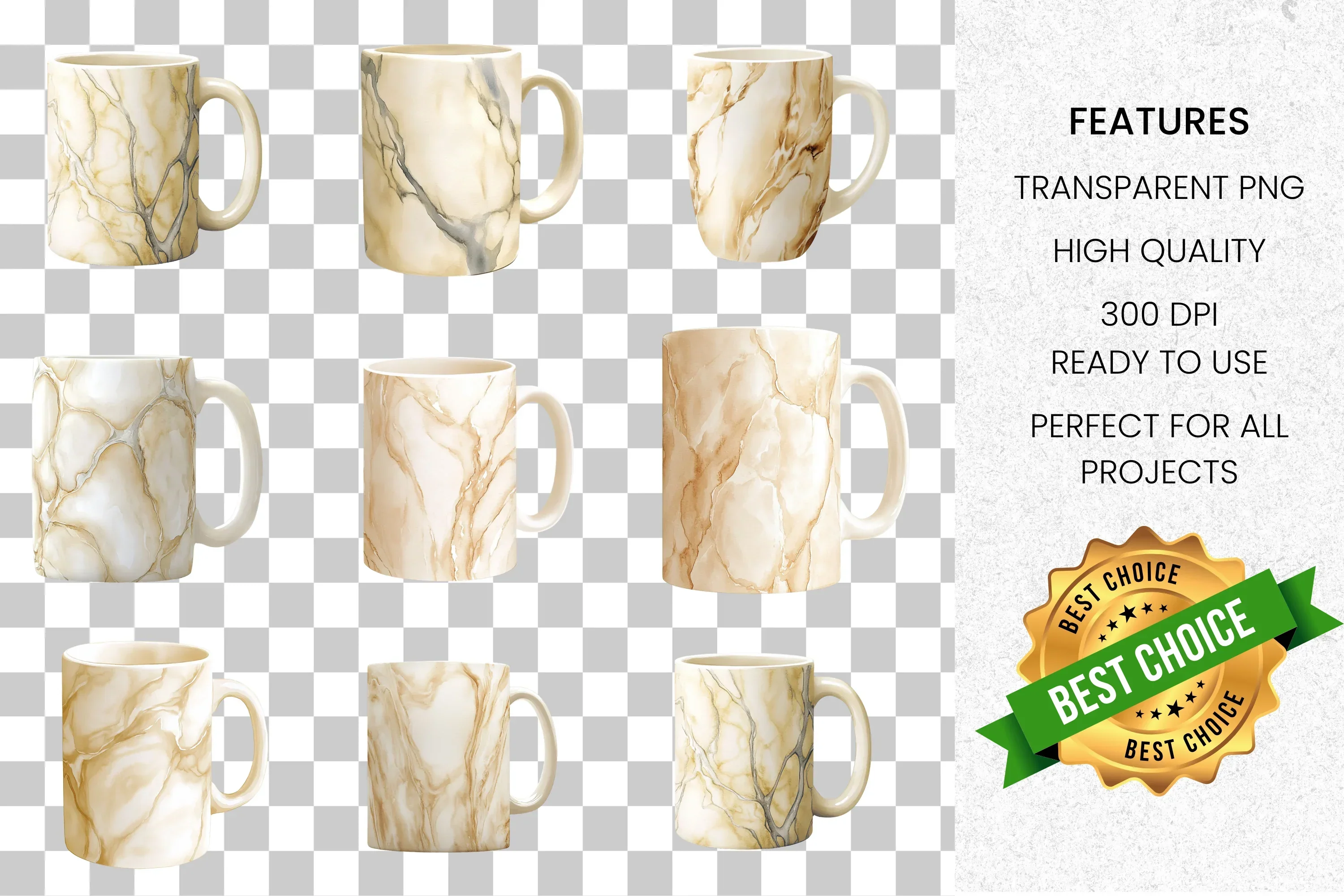 Elegant Gold Marble Clipart Bundle - Image 8