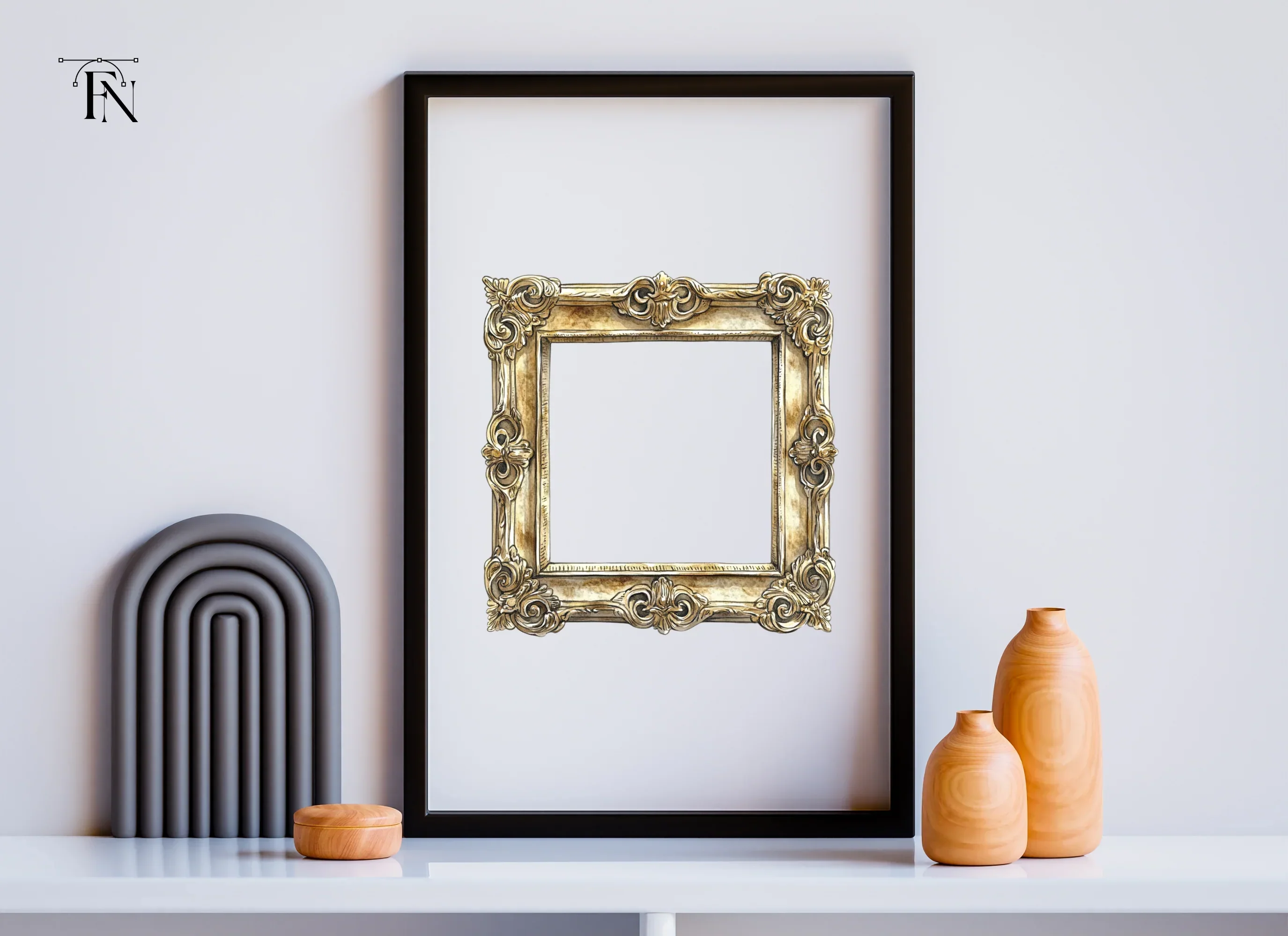 Elegant Gold Ornate Frames Clipart Bundle - Image 3