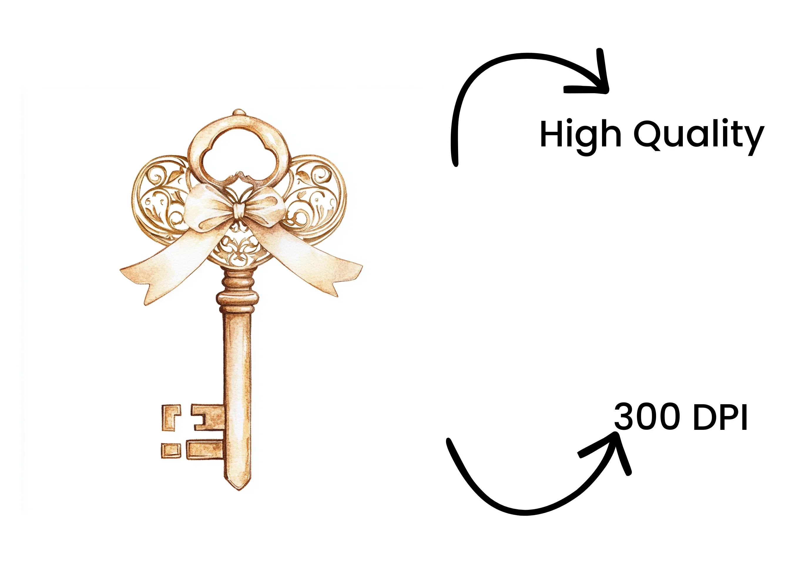 Elegant Gold Skeleton Keys Clipart Bundle - Image 4