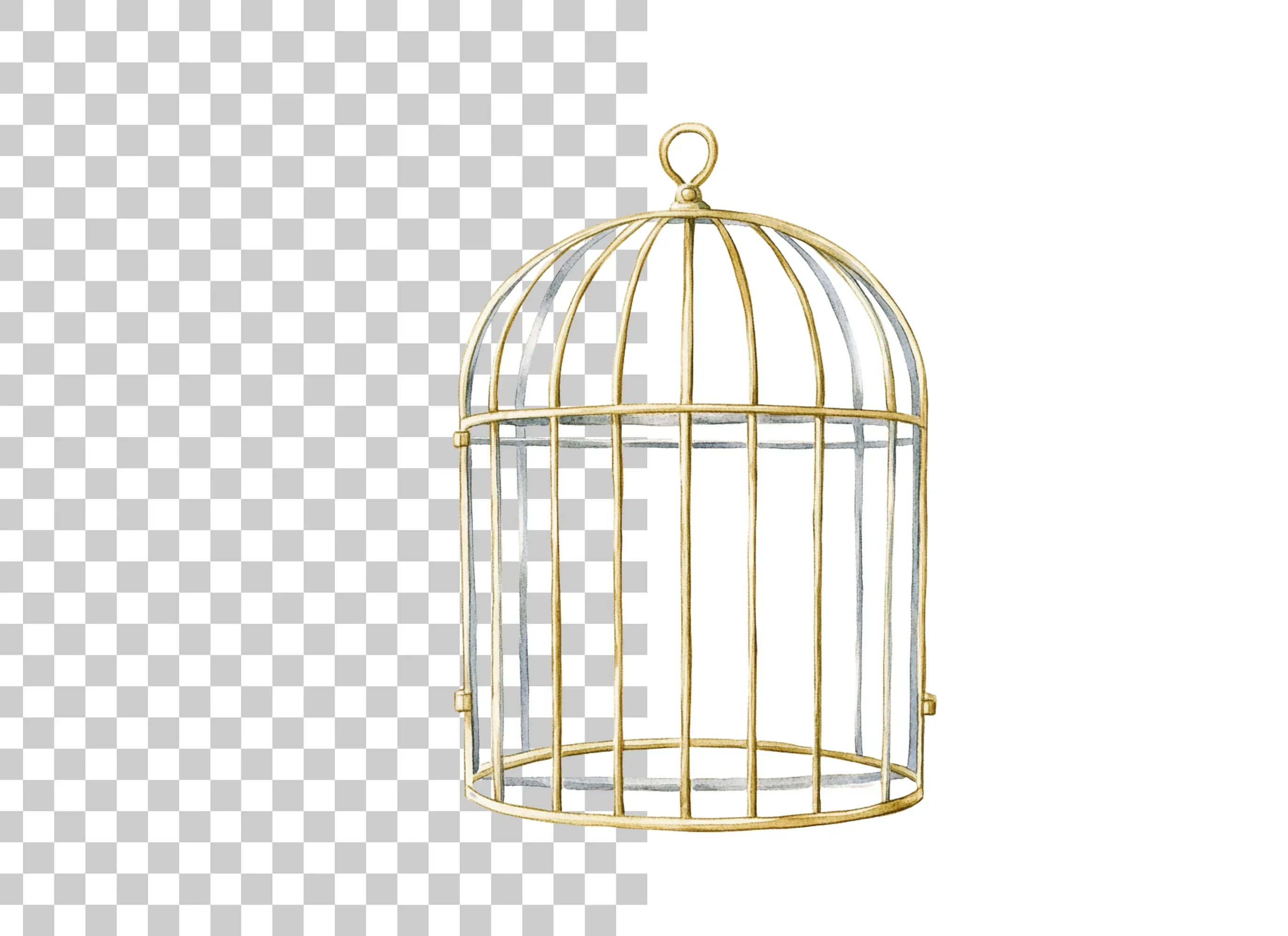 Elegant Golden Bird Cages Clipart Bundle - Image 2