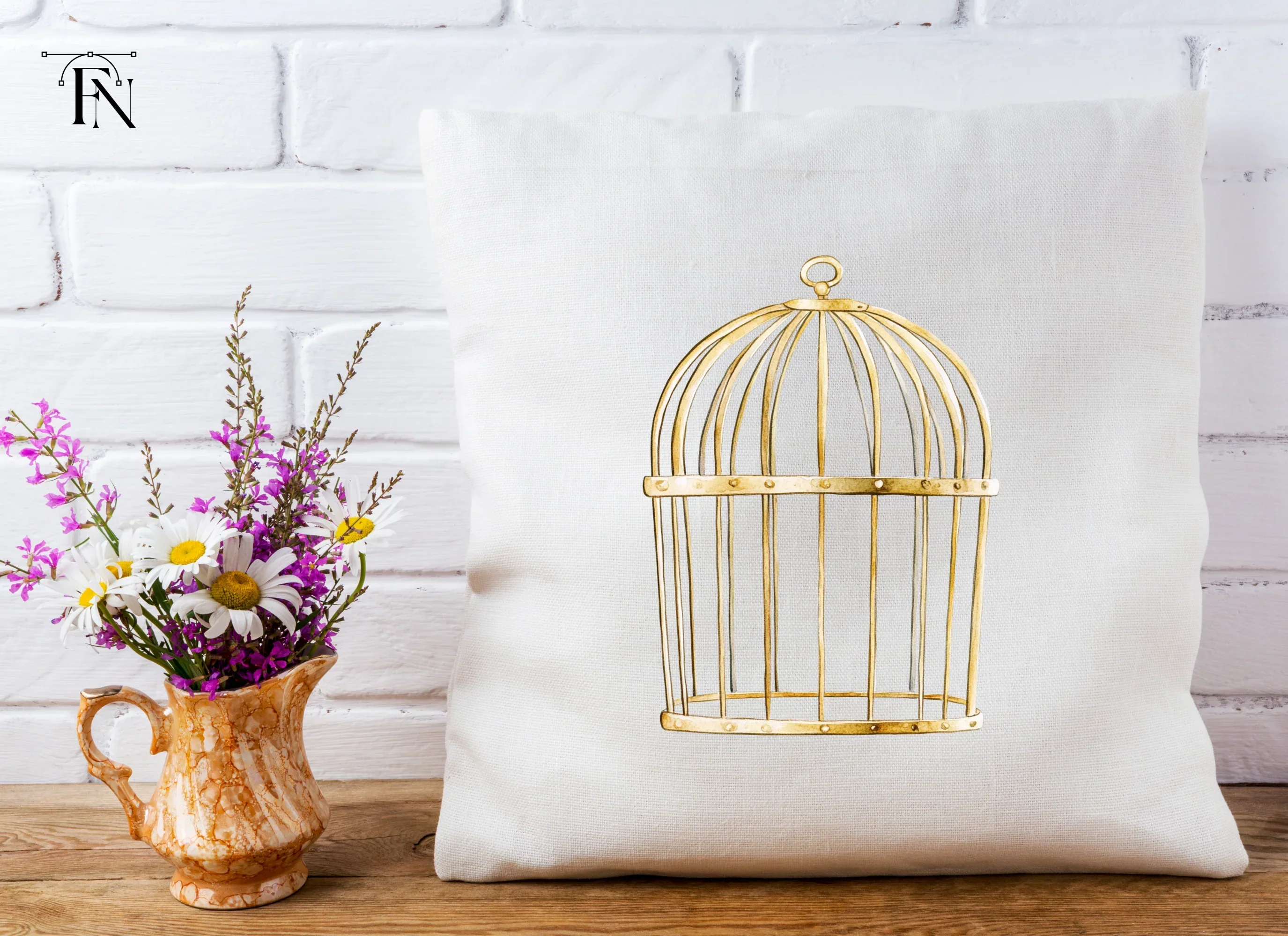 Elegant Golden Bird Cages Clipart Bundle - Image 5