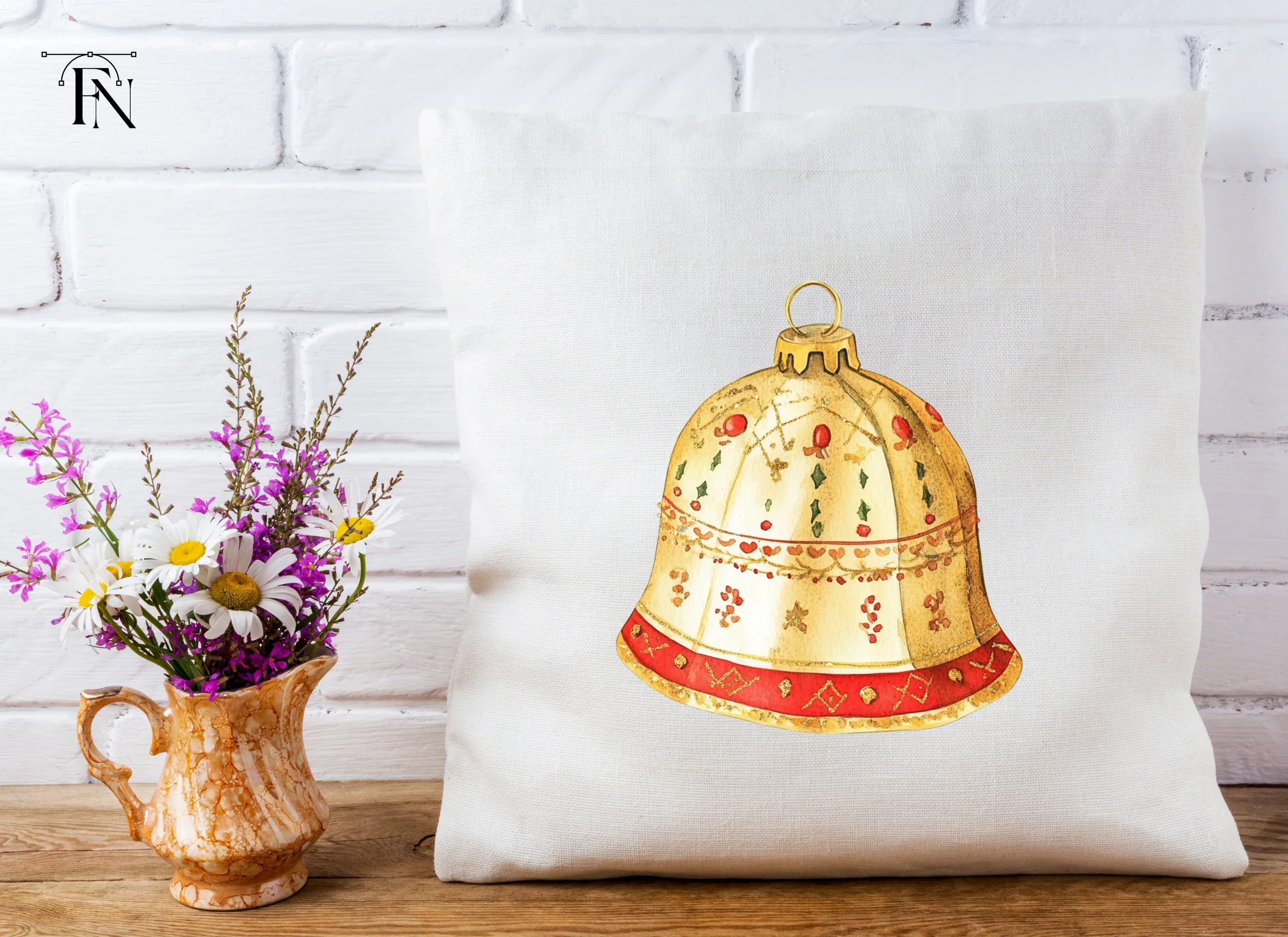 Elegant Golden Christmas Bell Clipart Bundle - Image 4