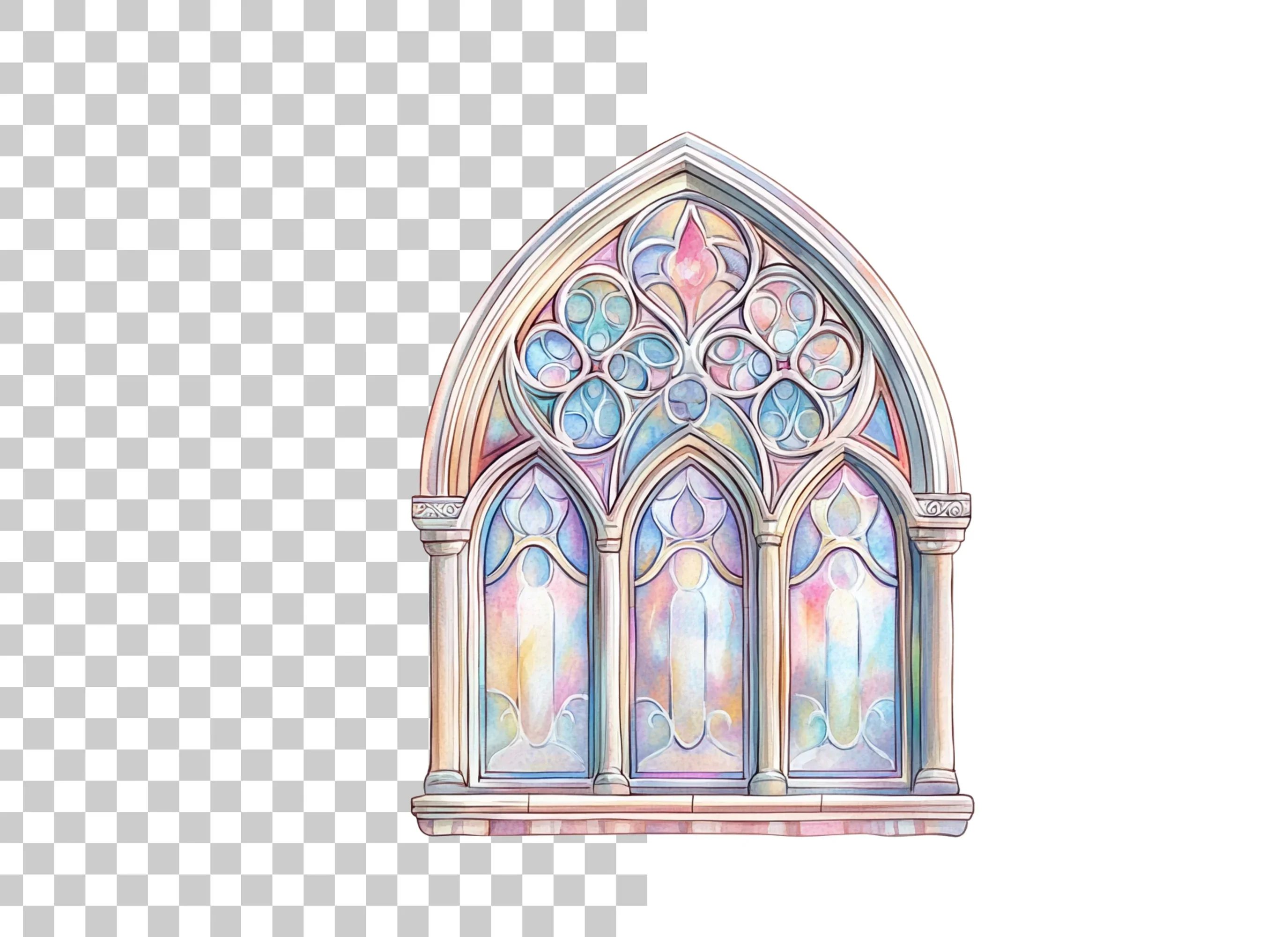 Elegant Gothic Arch Window Clipart Bundle - Image 2