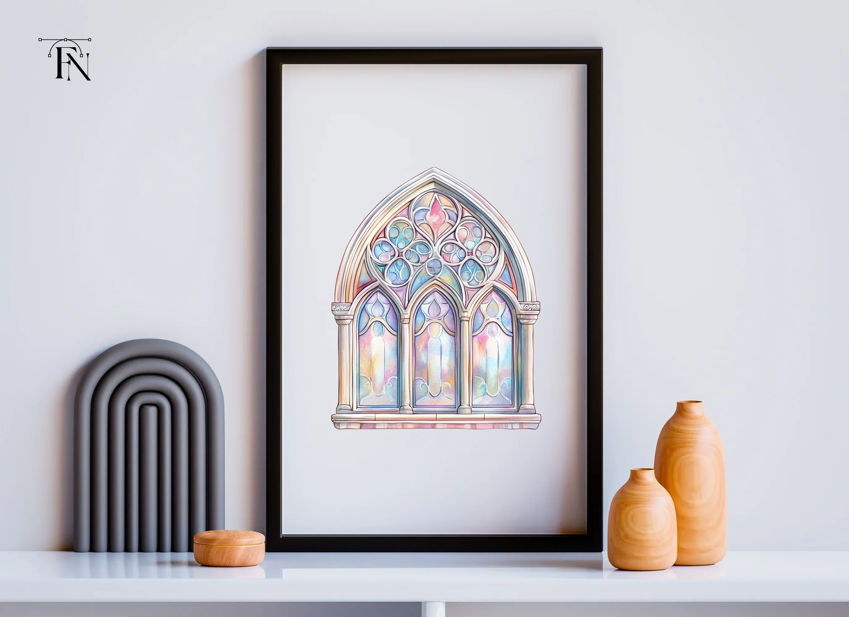 Elegant Gothic Arch Window Clipart Bundle - Image 6