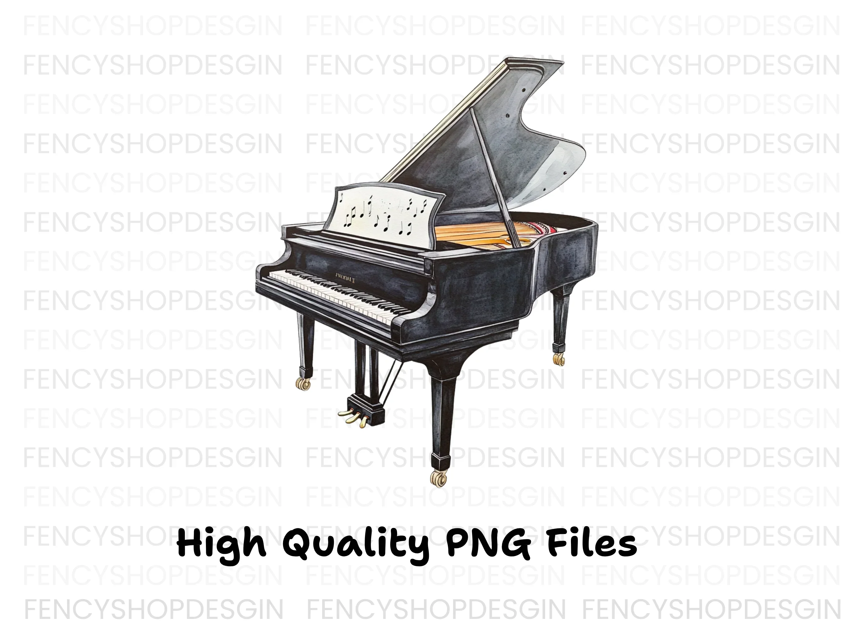 Elegant Grand Piano Clipart Bundle - Image 2