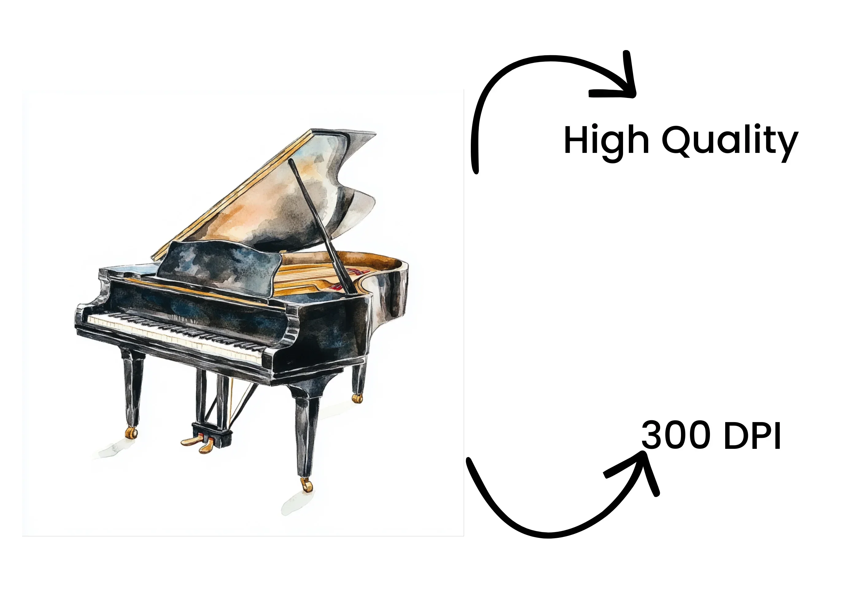 Elegant Grand Piano Clipart Bundle - Image 4