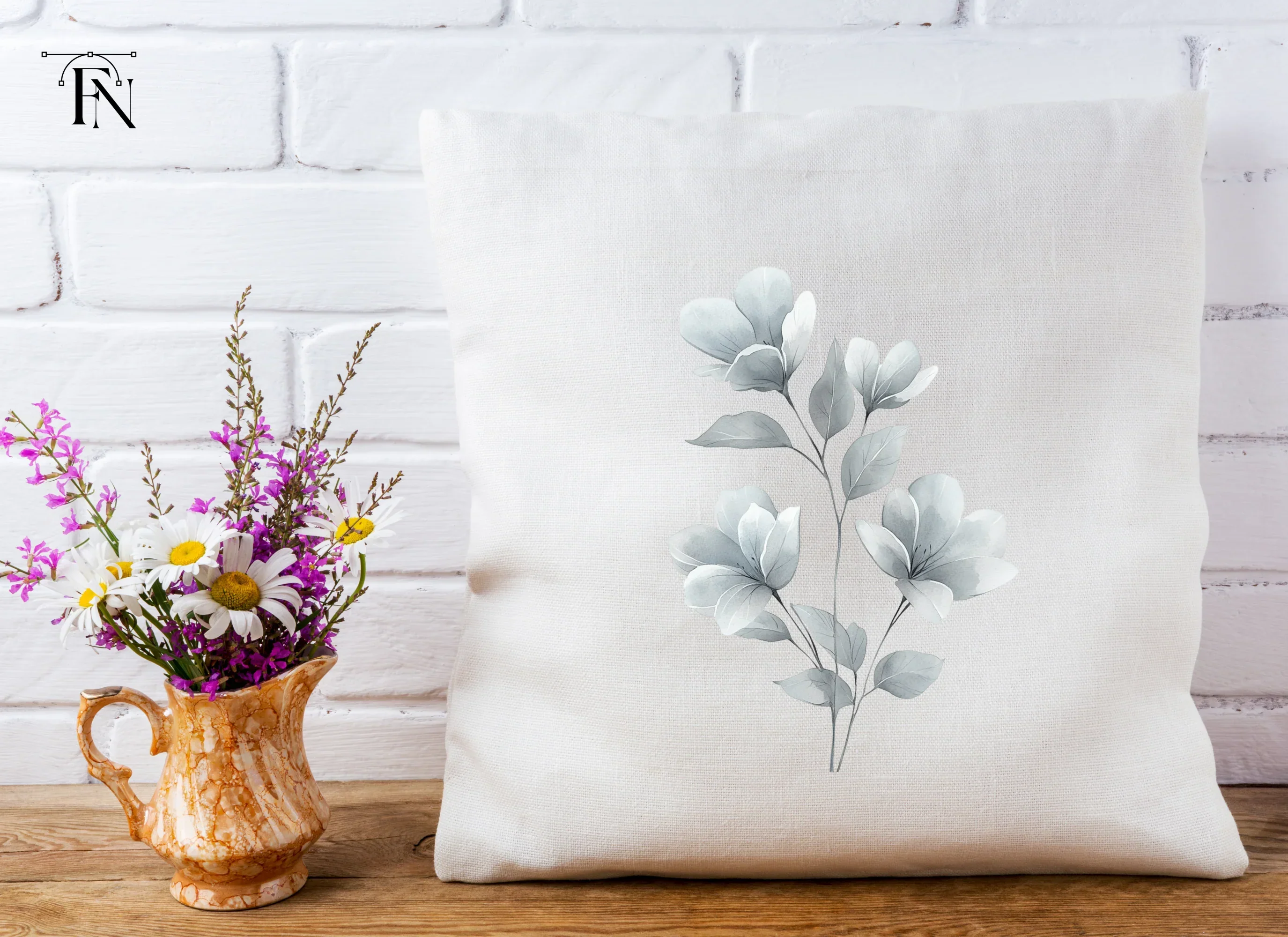 Elegant Gray Floral Clipart Bundle - Image 5
