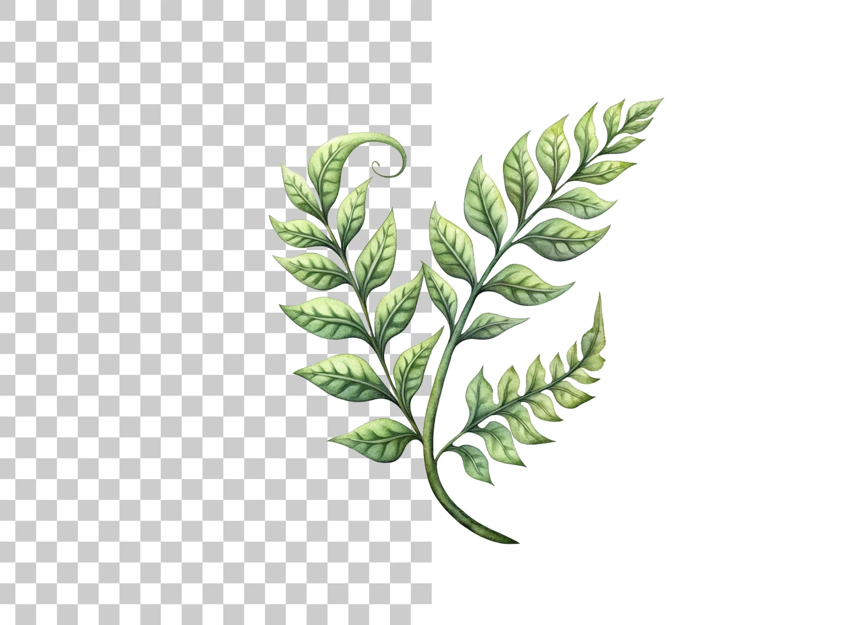 Elegant Green Fern Branch Clipart Bundle - Image 2