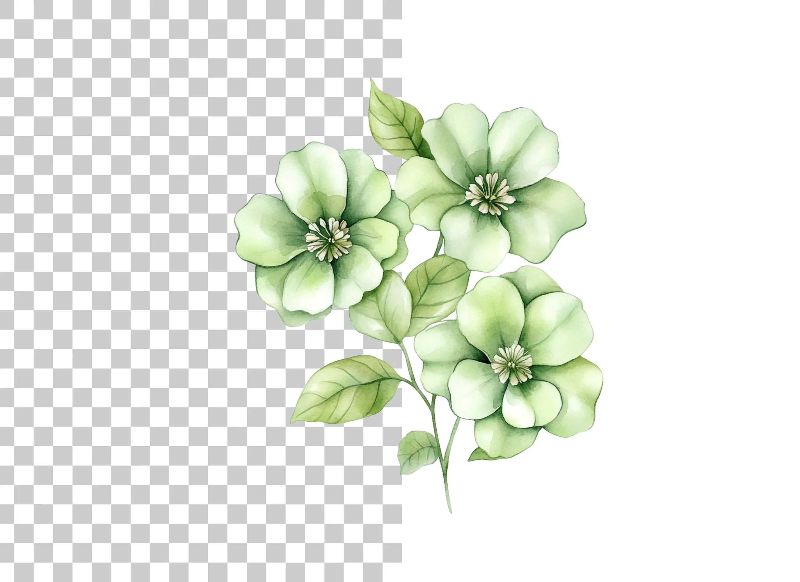 Elegant Green Floral Clipart Bundle - Image 2