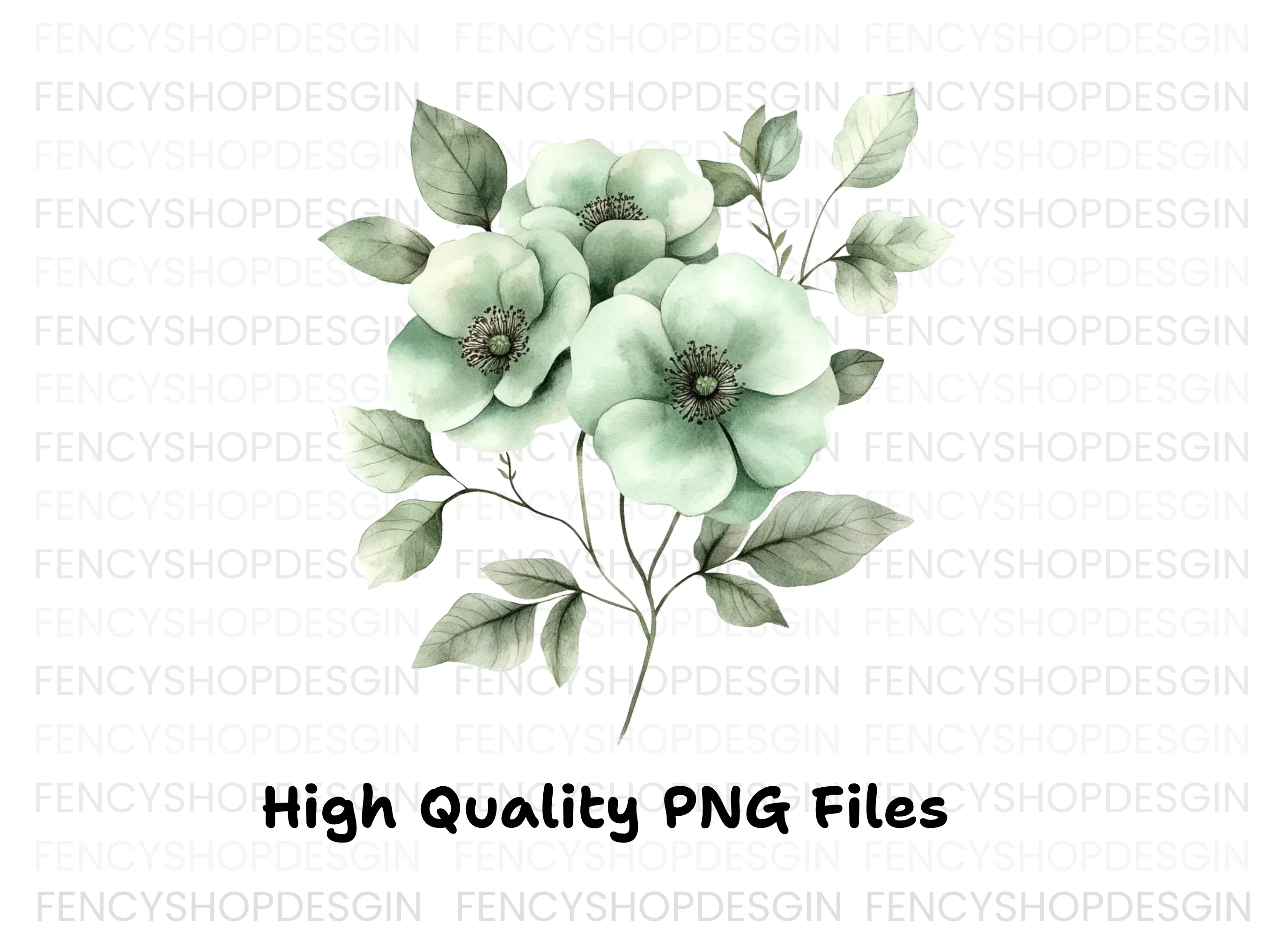 Elegant Green Floral Clipart Bundle - Image 4
