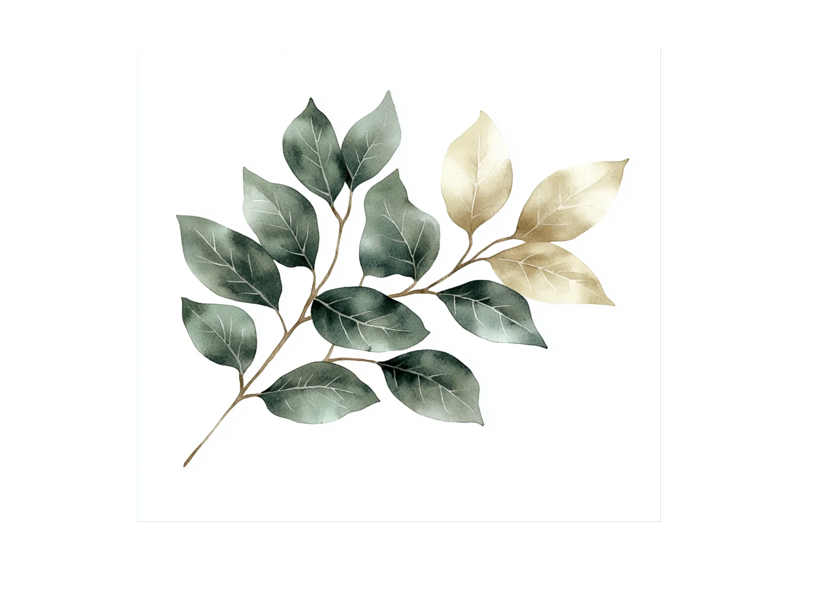 Elegant Green Gold Leaves Clipart Bundle - Image 2