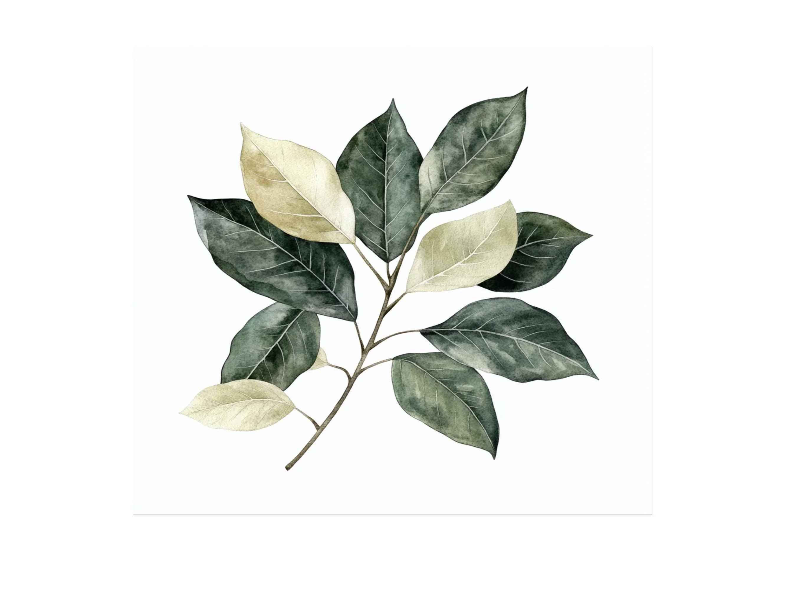 Elegant Green Gold Leaves Clipart Bundle - Image 3