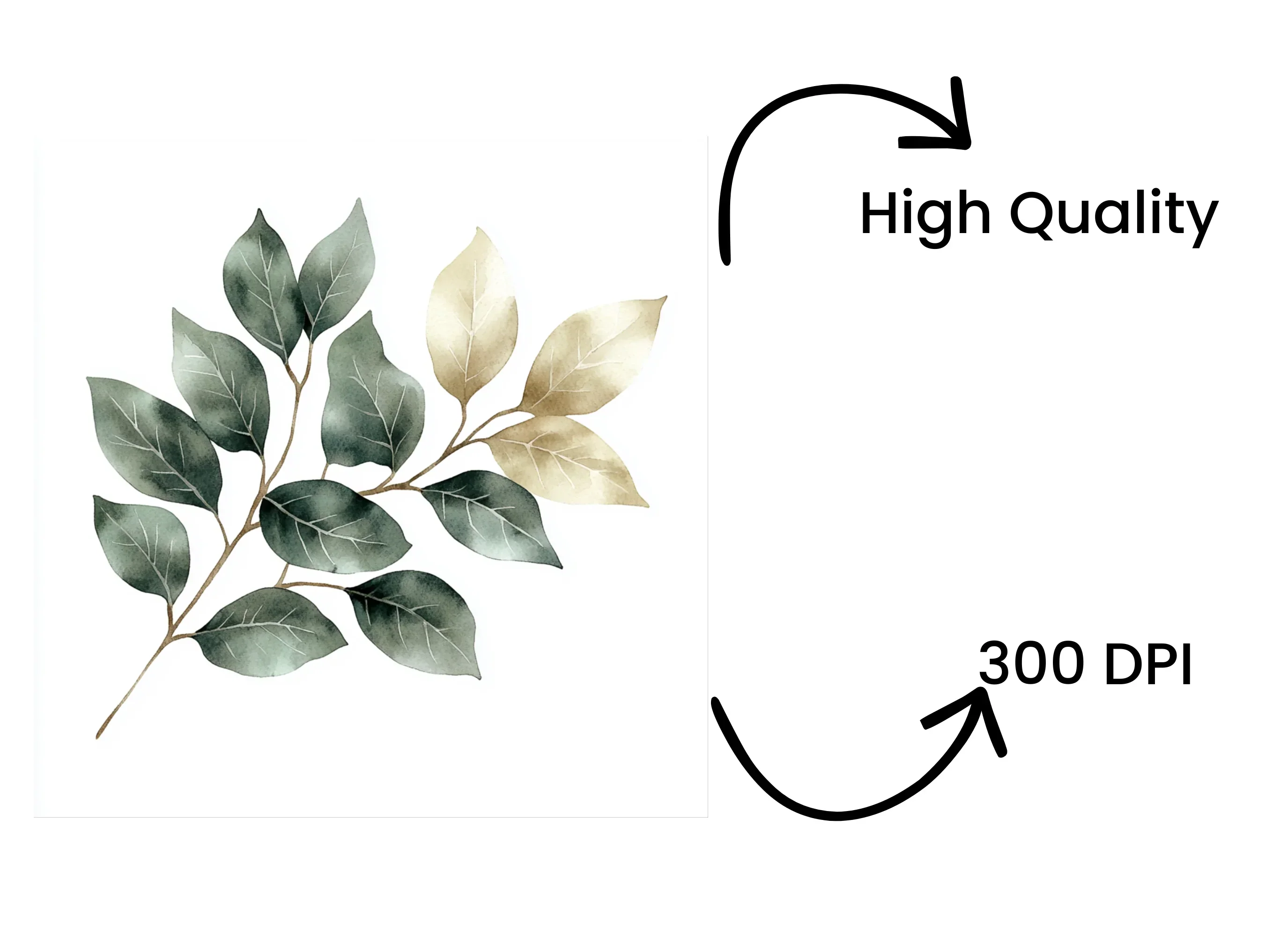 Elegant Green Gold Leaves Clipart Bundle - Image 4