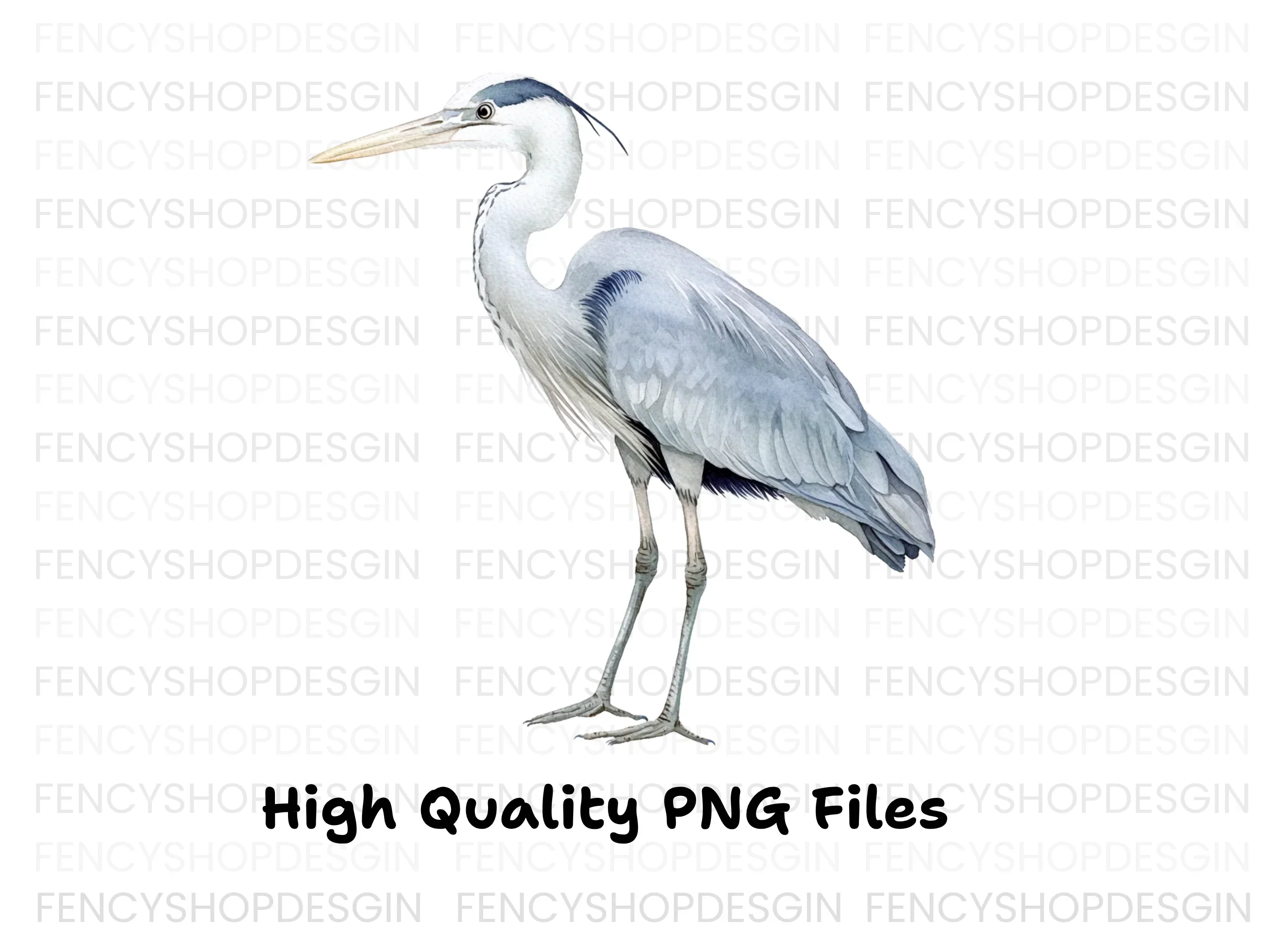 Elegant Grey Heron Bird Clipart Bundle - Image 3