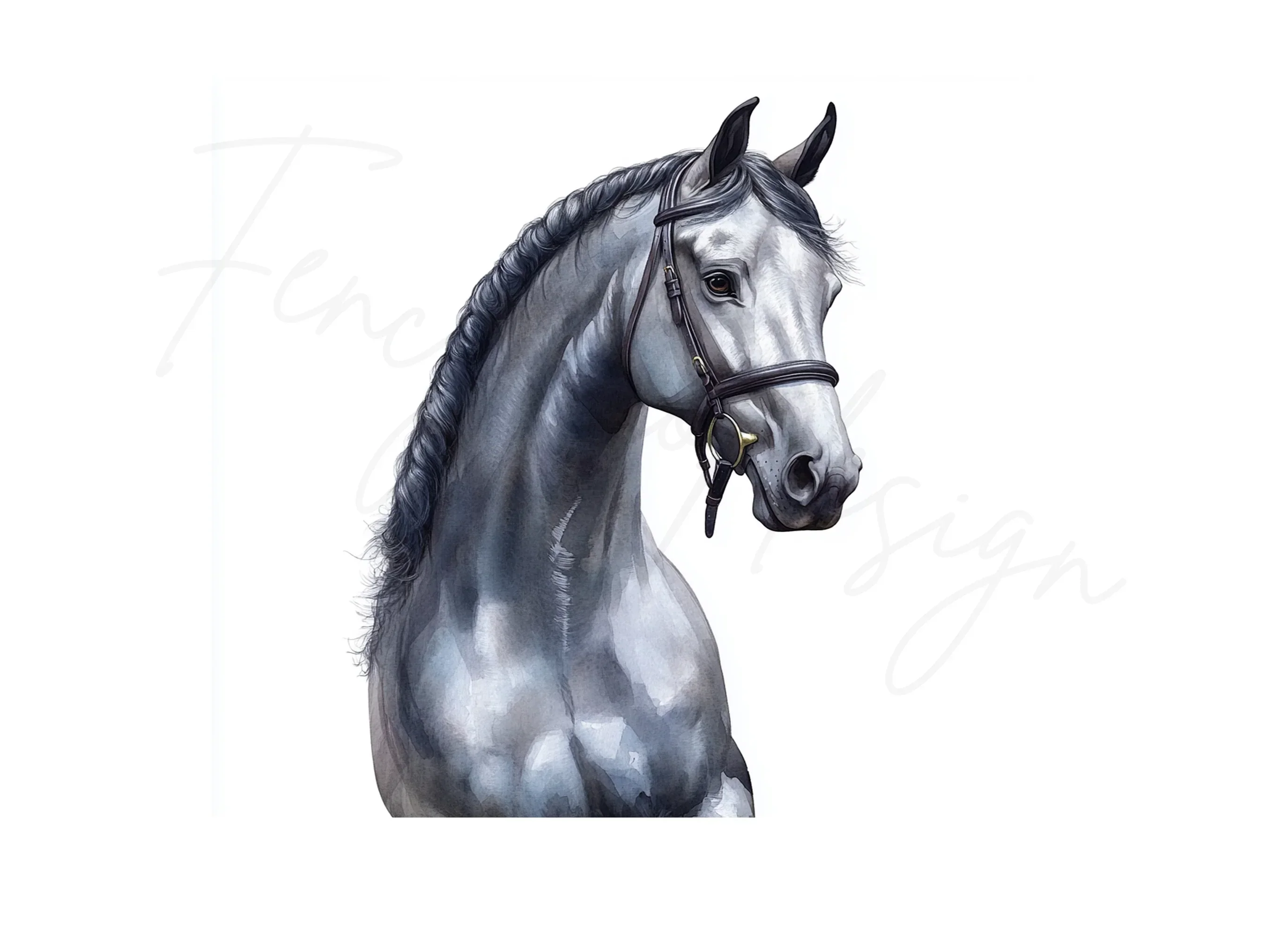 Elegant Grey Horse Head Clipart Bundle - Image 2
