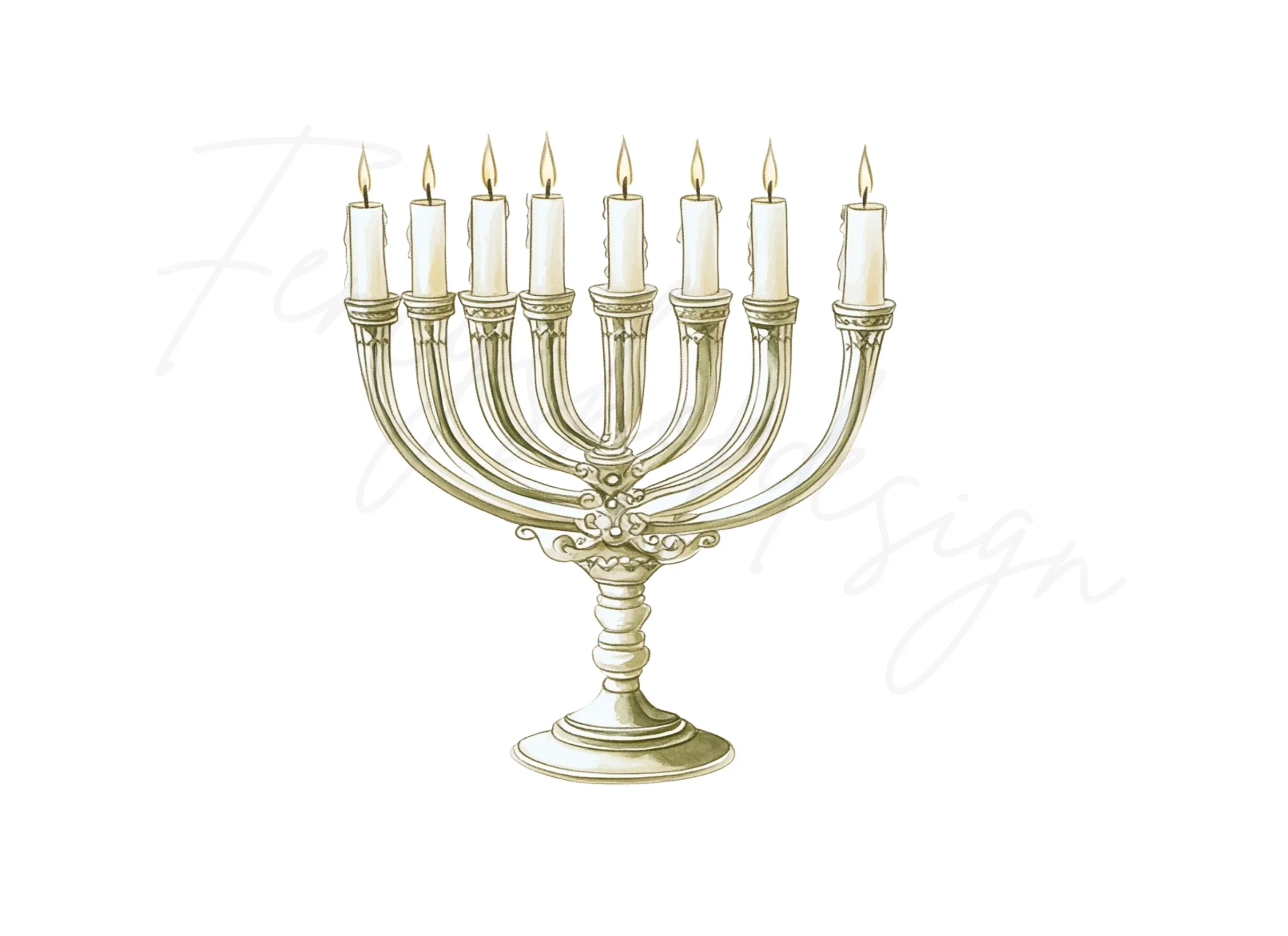 Elegant Hanukkah Menorah Clipart Bundle - Image 2