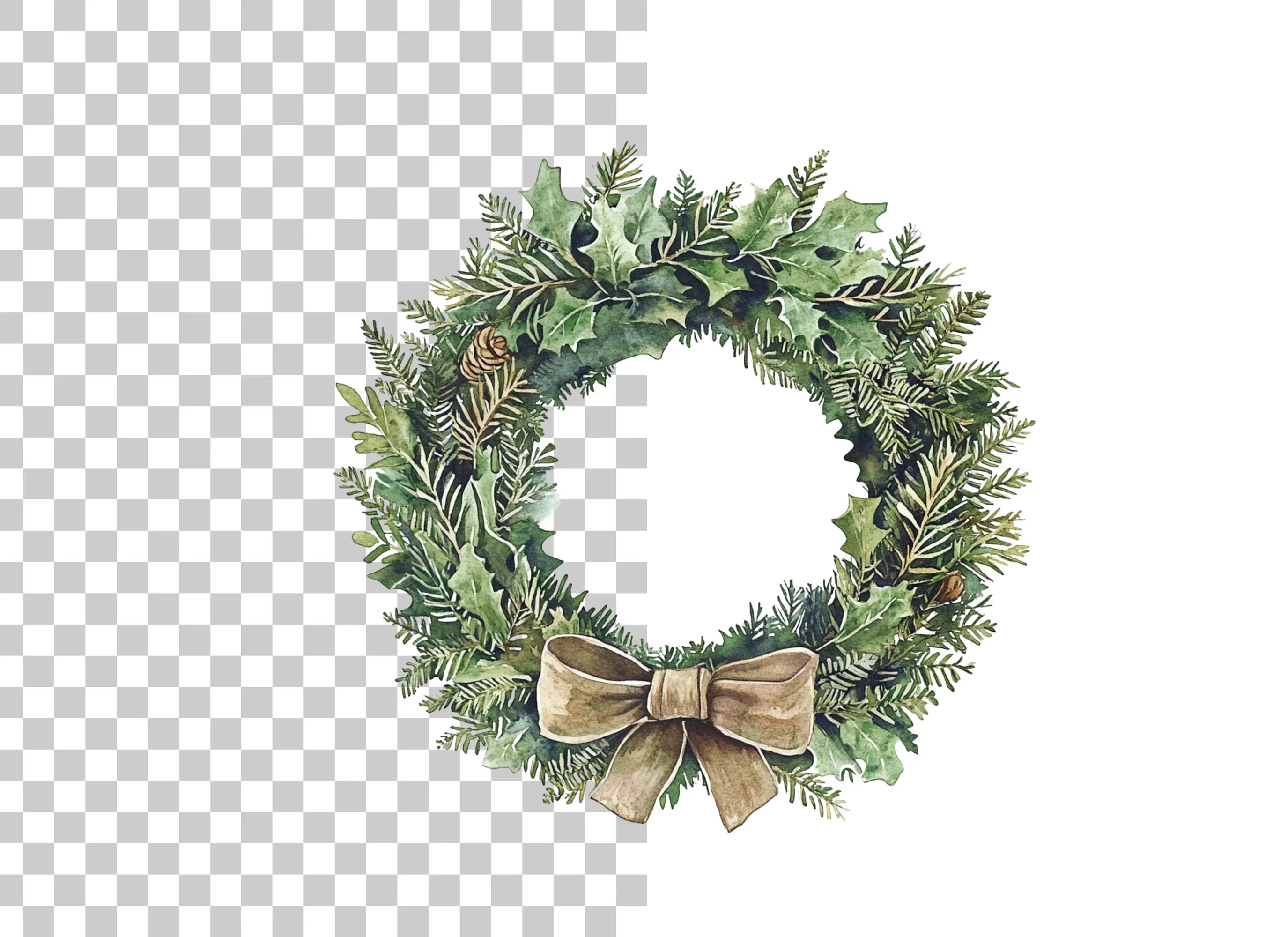 Elegant Holly Wreath Clipart Bundle - Image 2