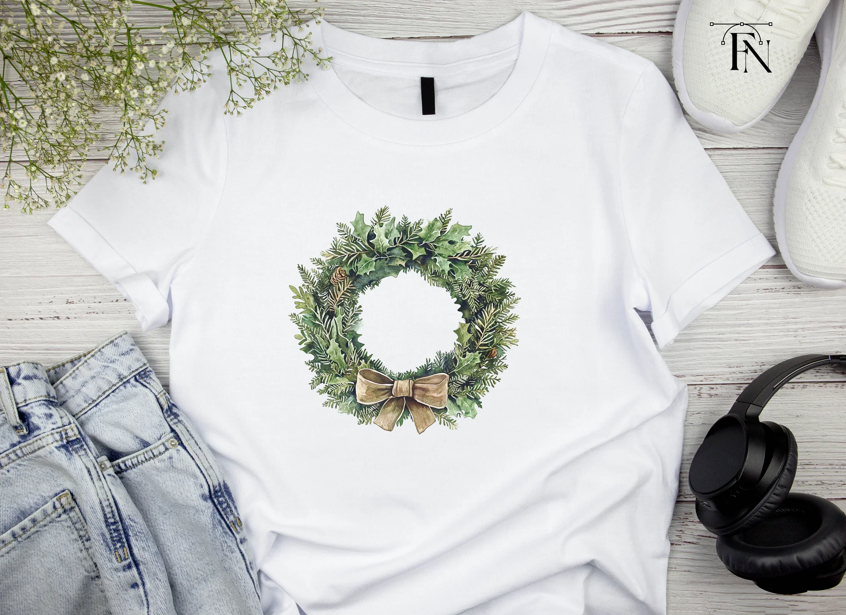 Elegant Holly Wreath Clipart Bundle - Image 4