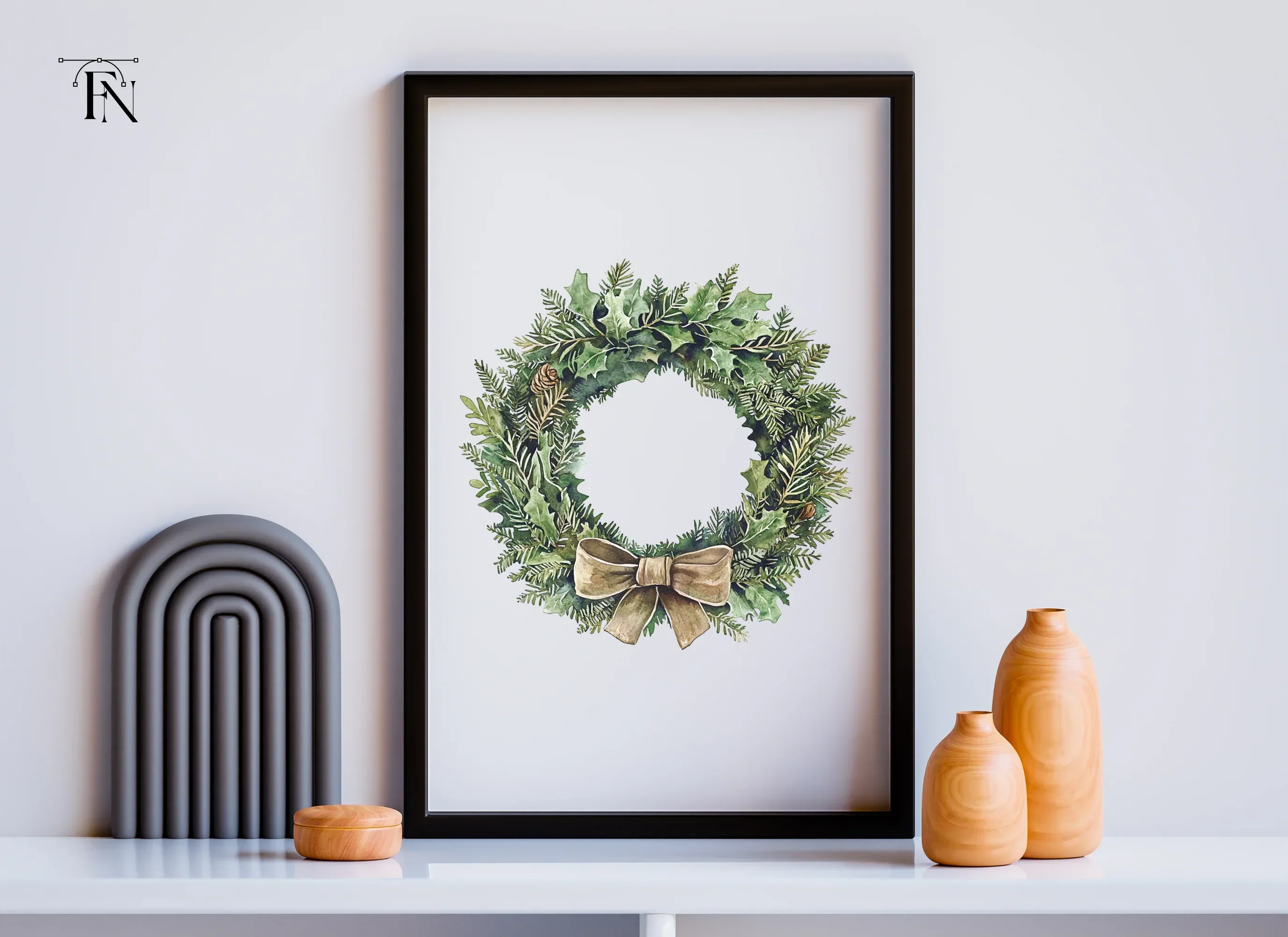 Elegant Holly Wreath Clipart Bundle - Image 6