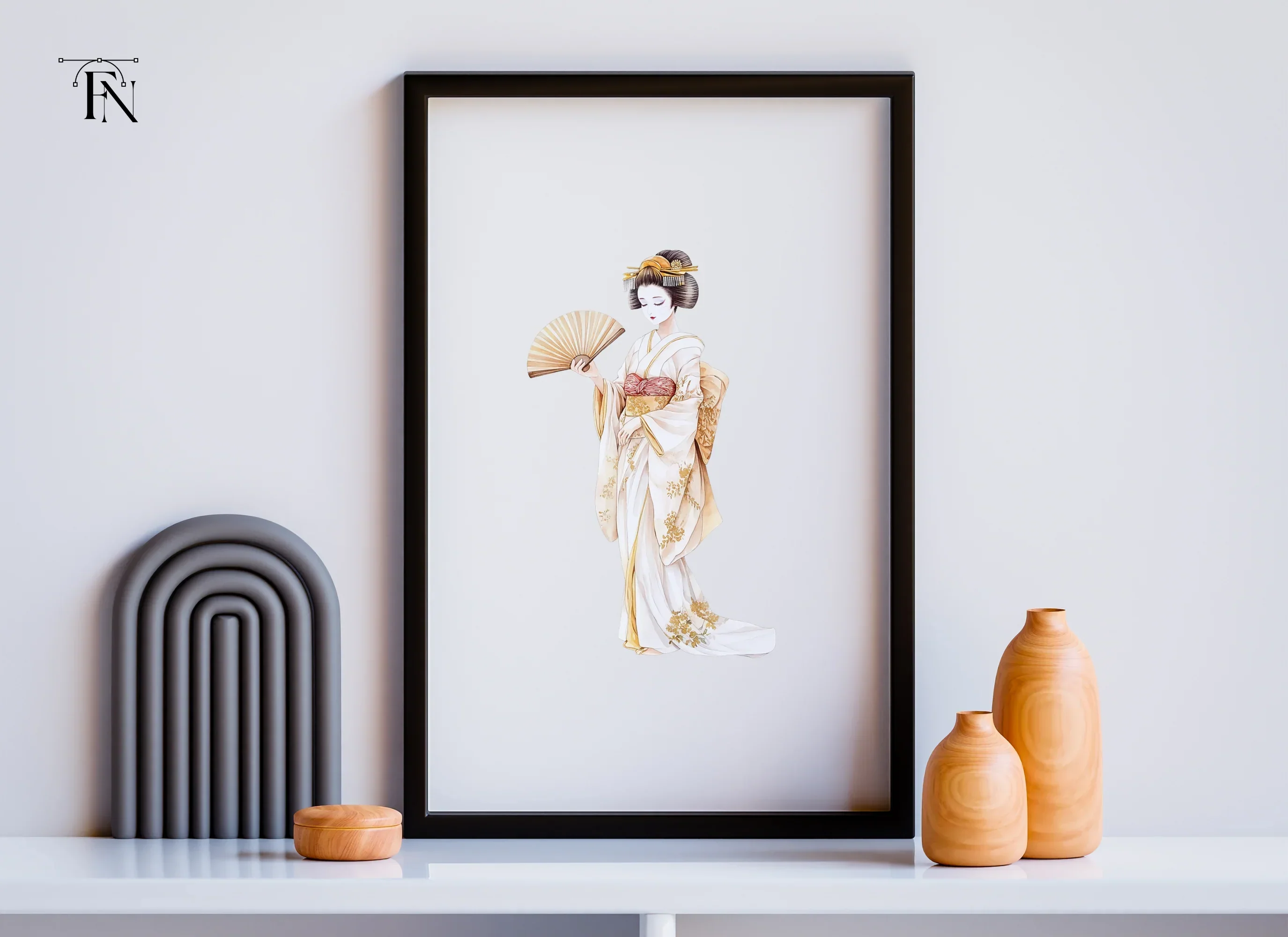 Elegant Japanese Geisha Clipart Bundle - Image 3